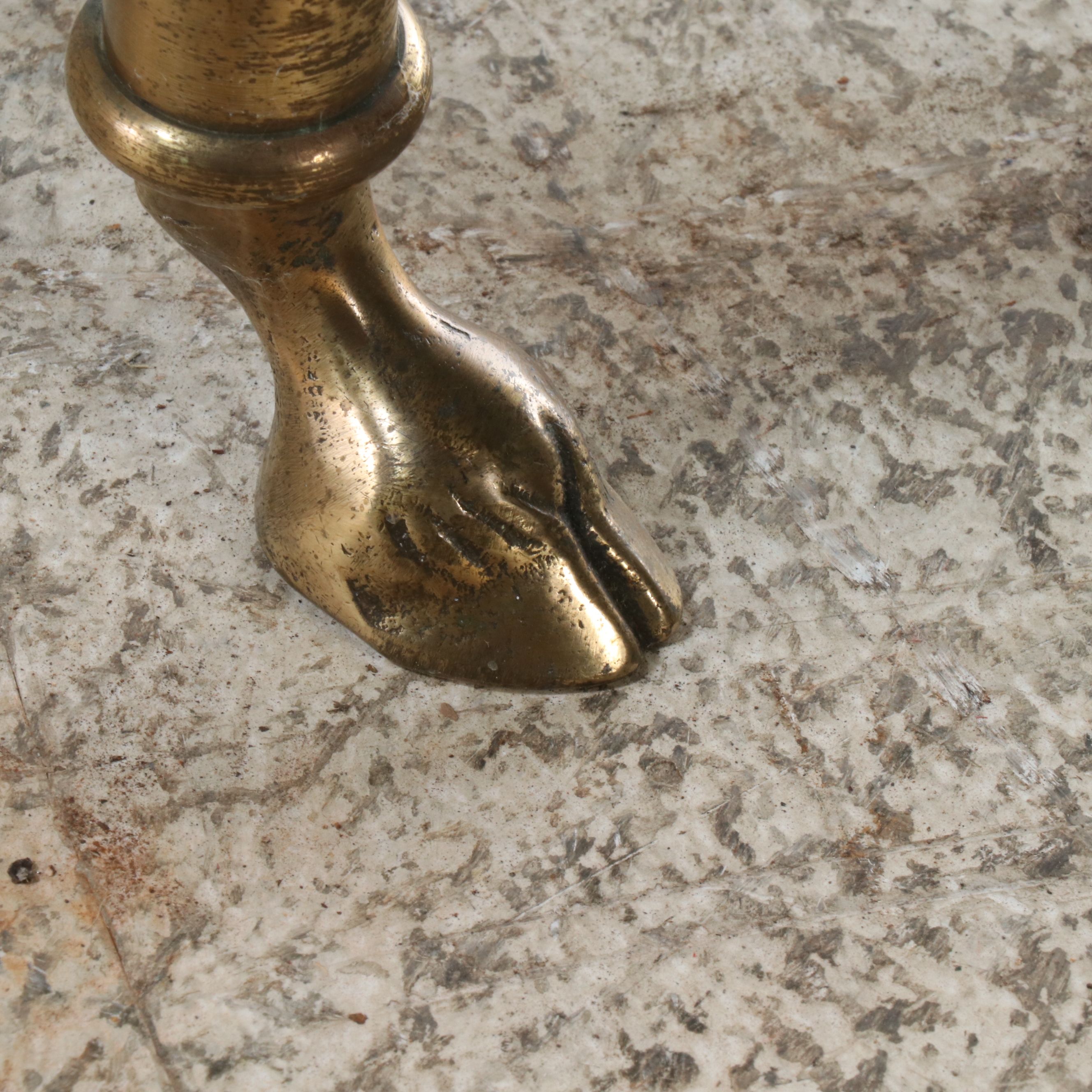 Italian Regency Style Brass Glass Top Oval Coffee Table