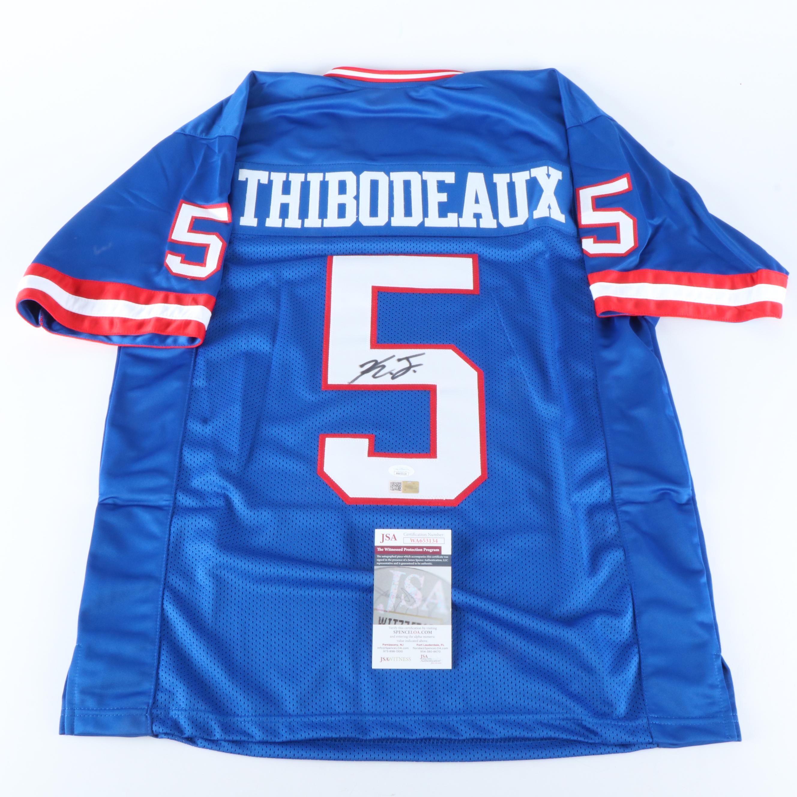 Kayvon Thibodeaux, Craig Morton, and Lenny Moore Signed Football Jerseys, JSA