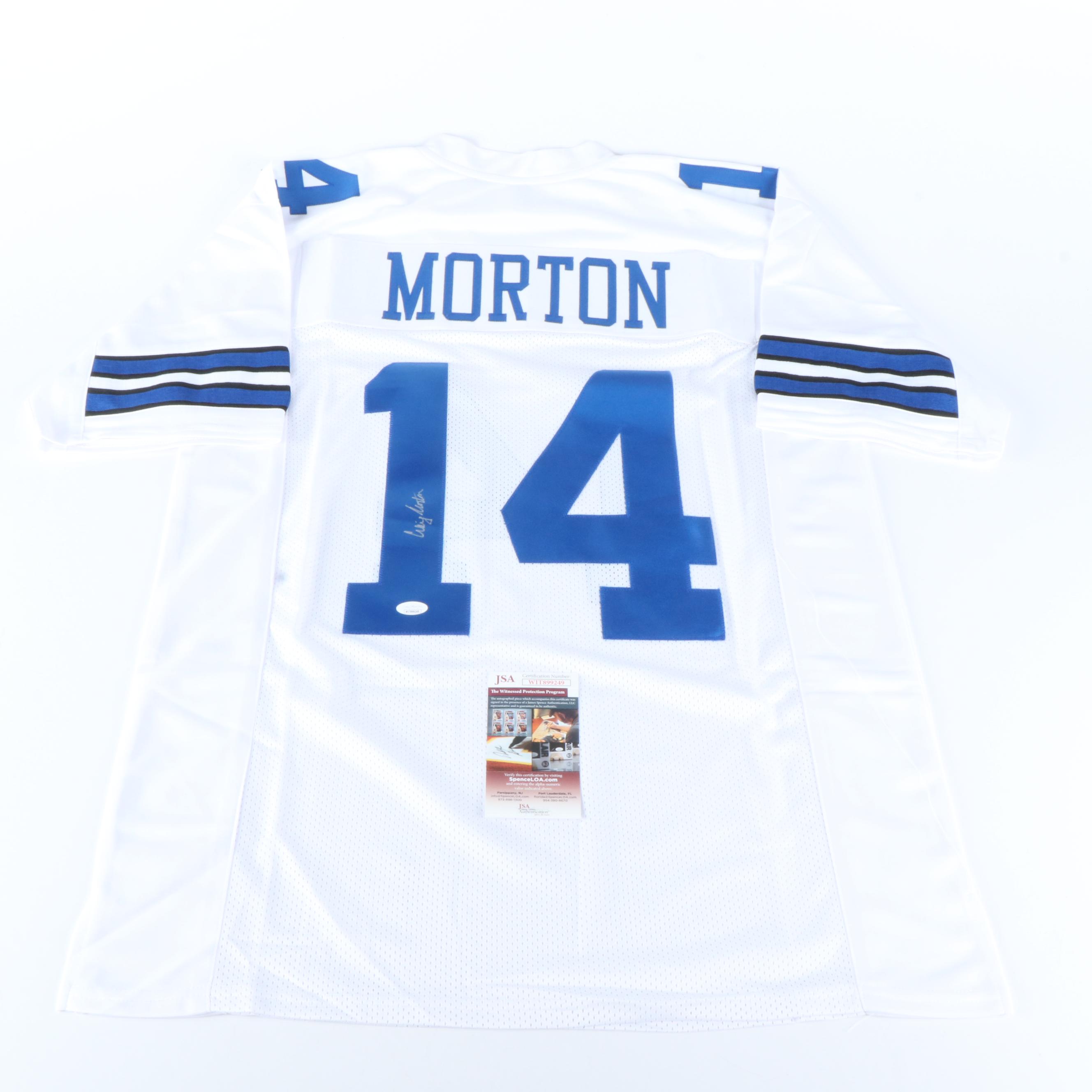 Kayvon Thibodeaux, Craig Morton, and Lenny Moore Signed Football Jerseys, JSA