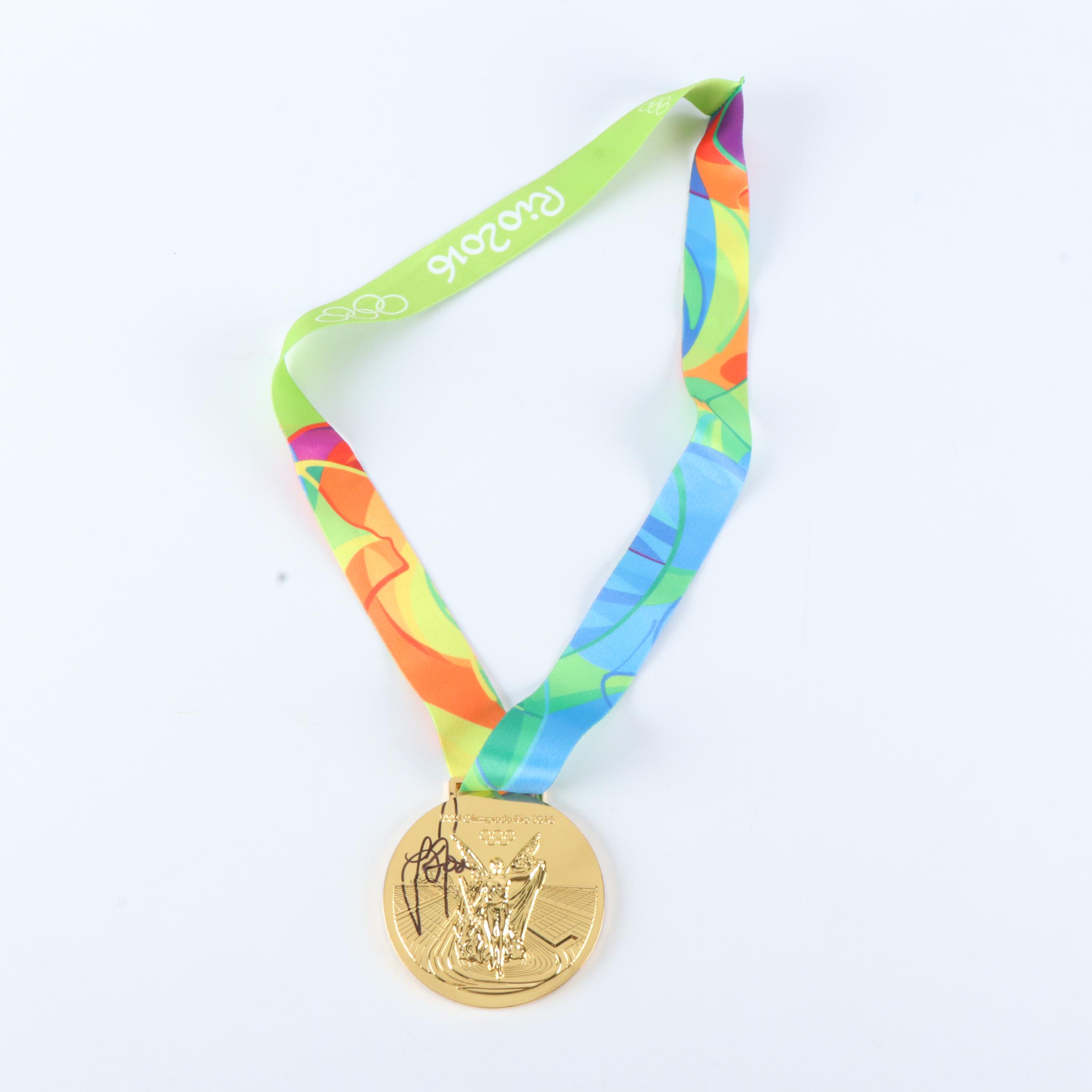 Justin Rose Signed Replica 2016 Olympic Gold Medal, JSA