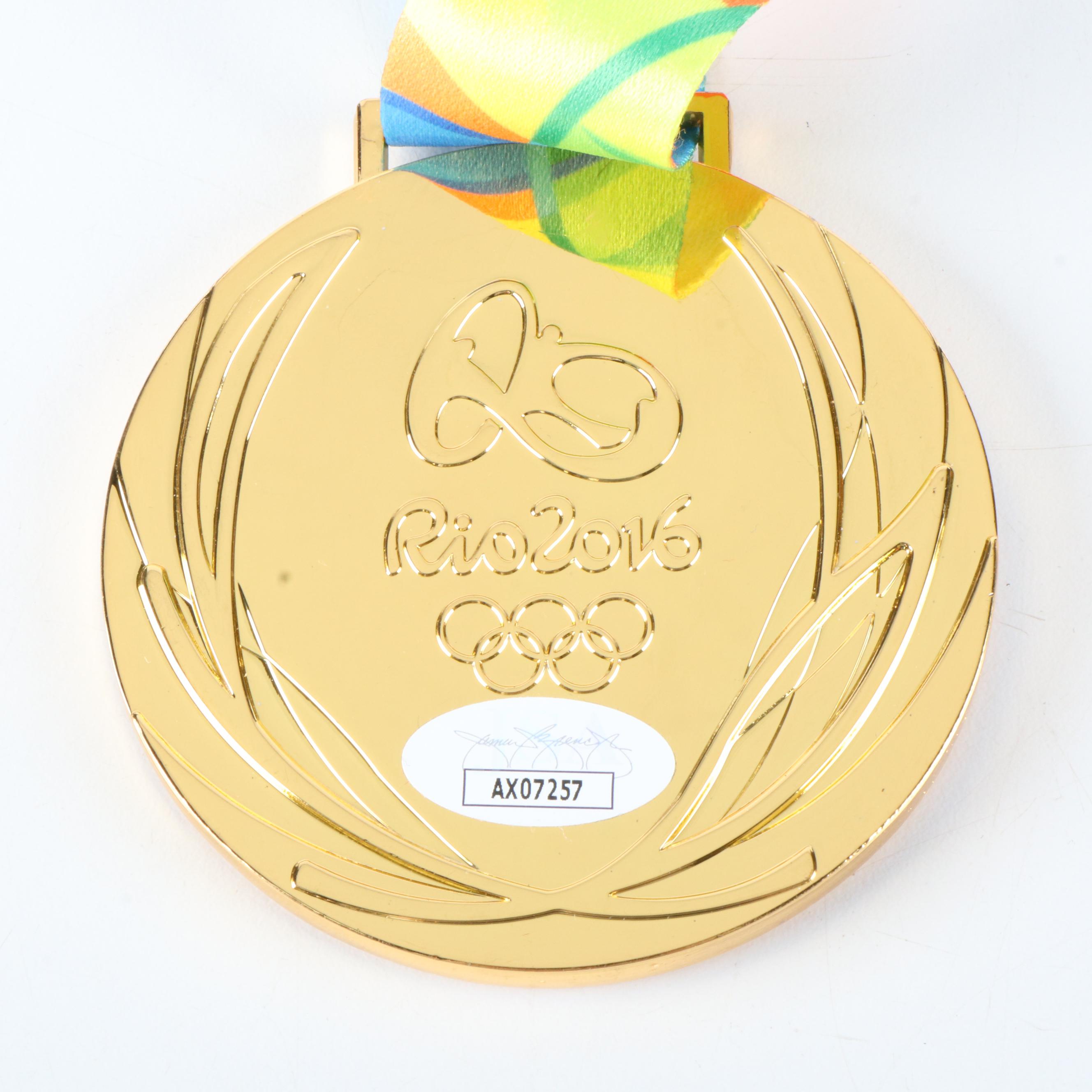 Justin Rose Signed Replica 2016 Olympic Gold Medal, JSA