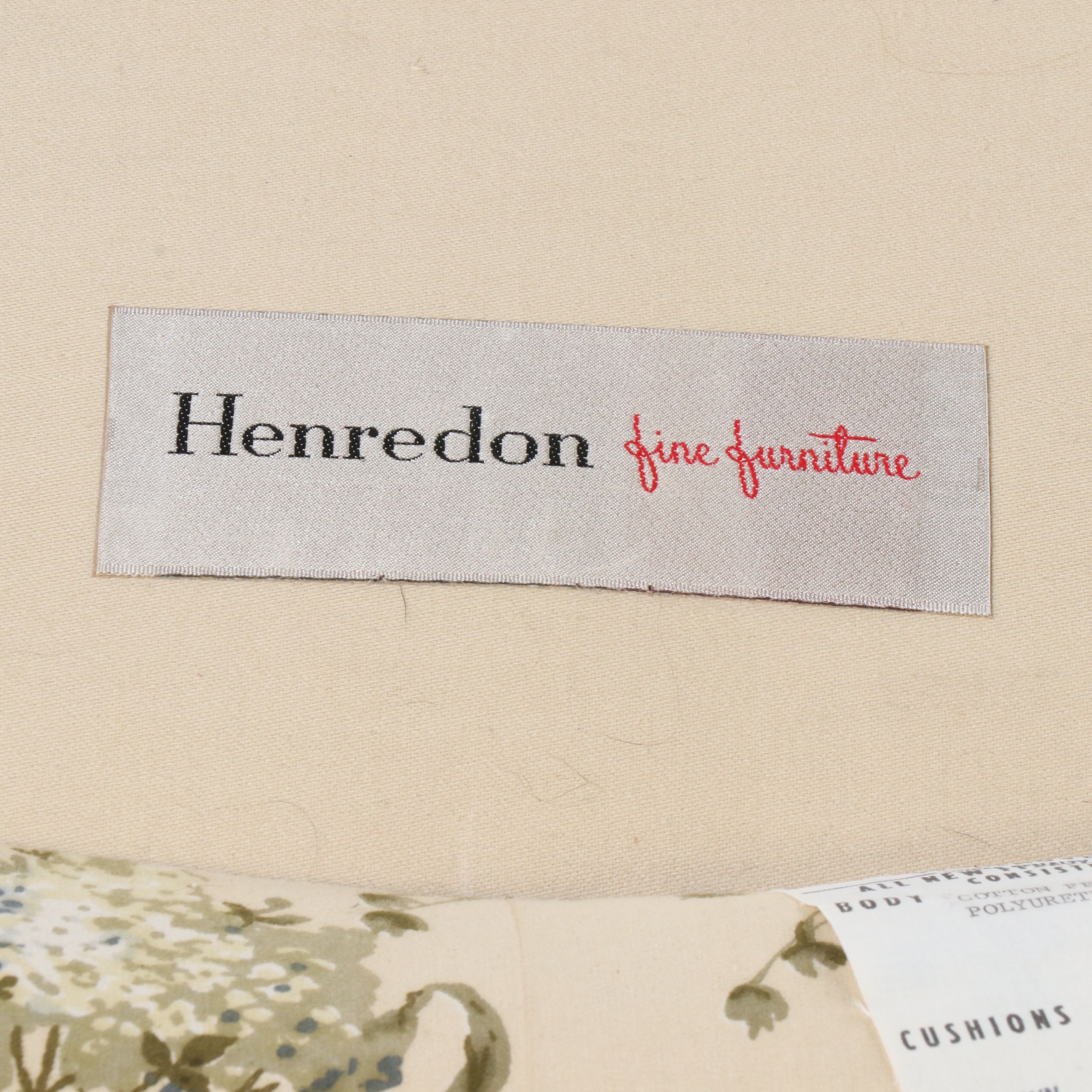 Pair of Henredon French Provincial Style Painted Wood and Upholstered Armchairs