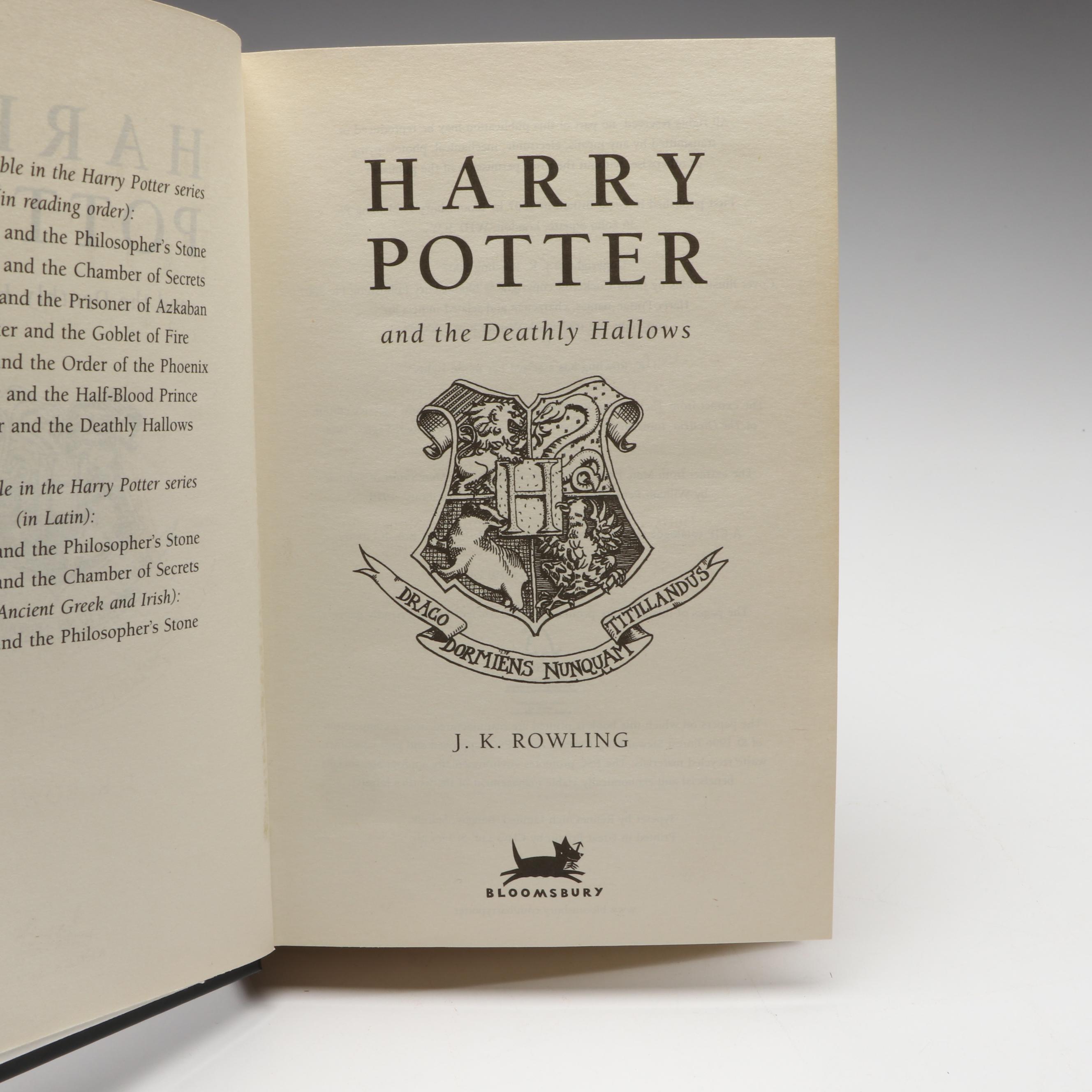 First UK Edition "Harry Potter and the Deathly Hallows" by J. K. Rowling