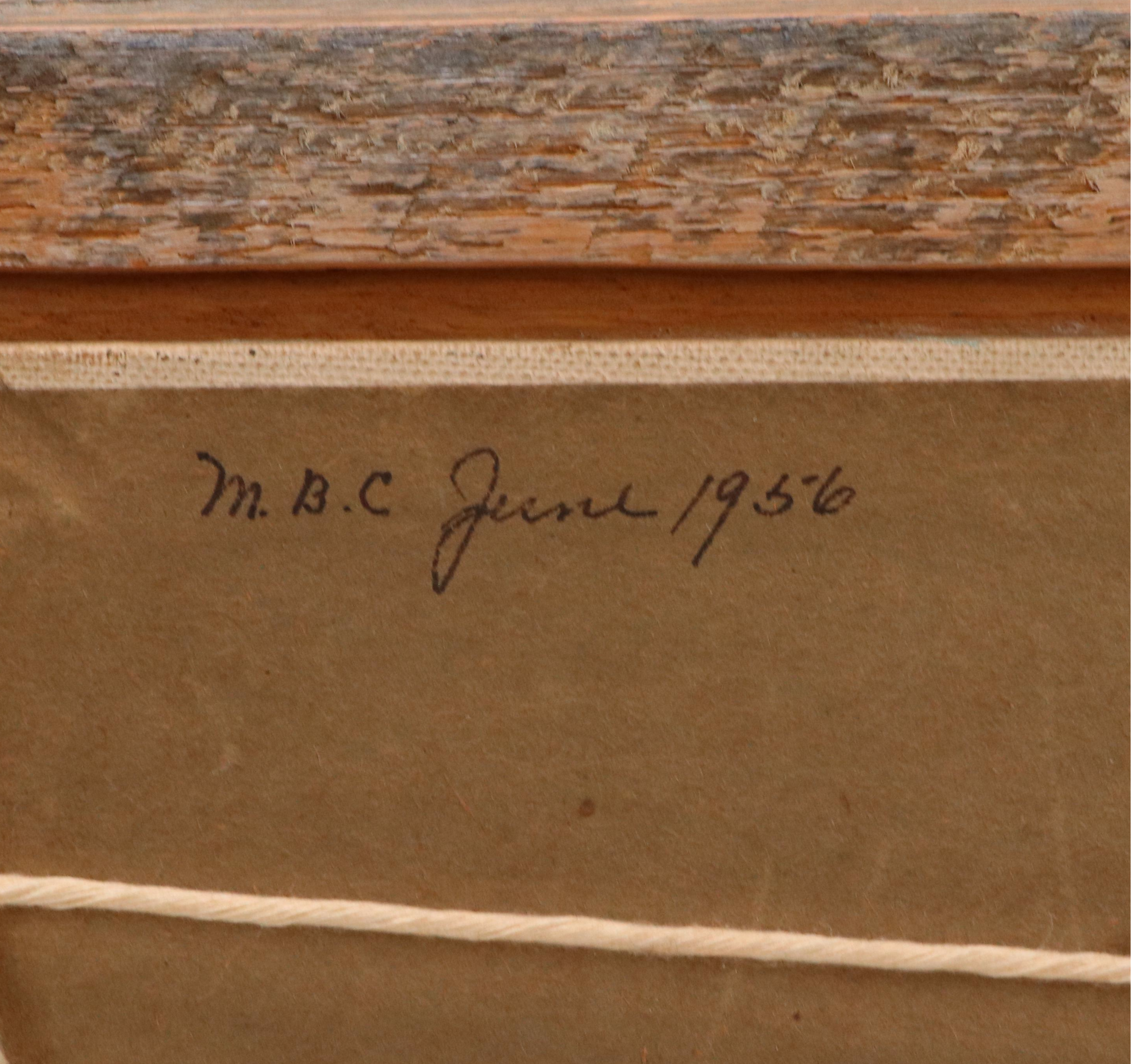 Pastoral Farm Landscape Oil Painting, 1956