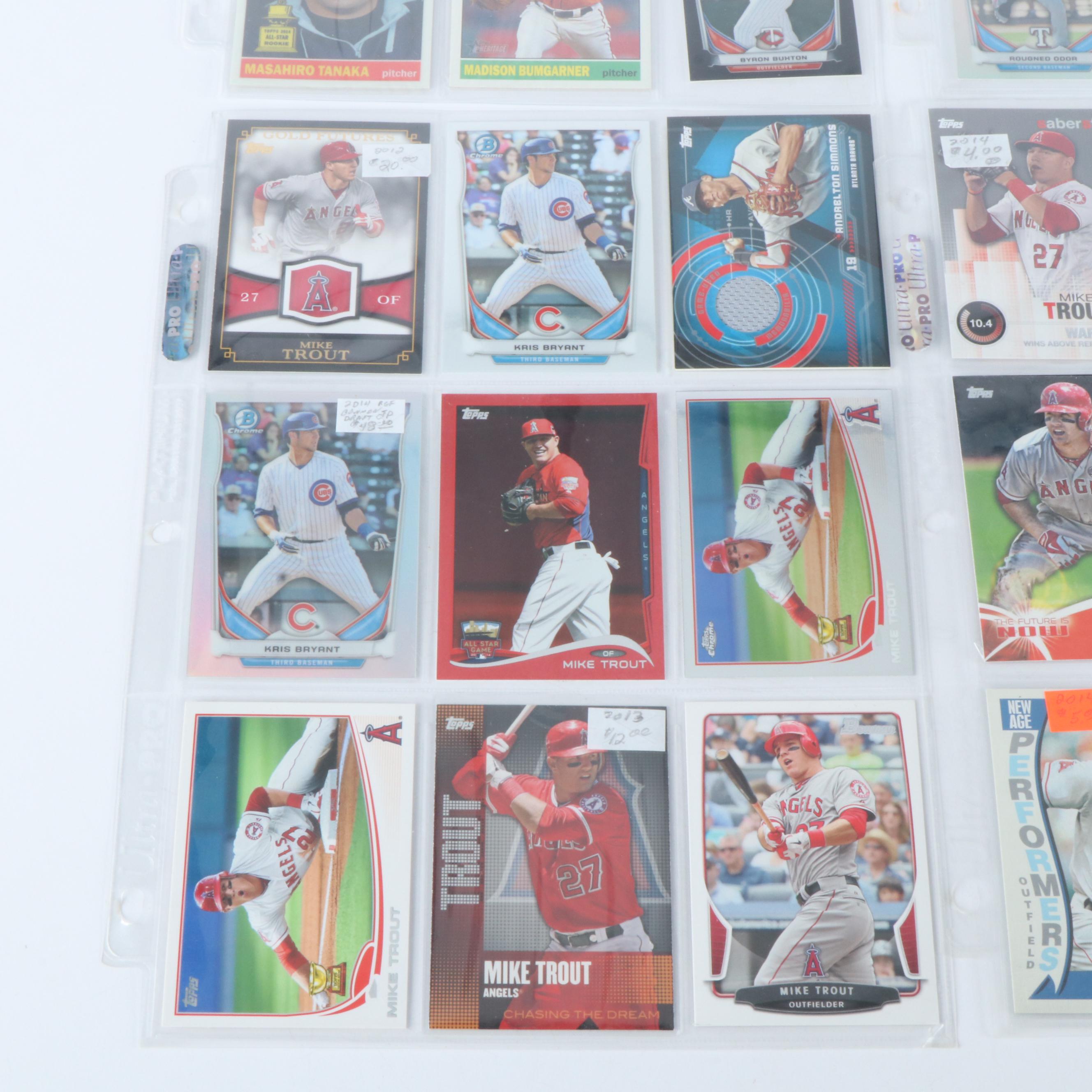 Topps Chrome with Other Baseball Cards Featuring Mike Trout, Ohtani, and More
