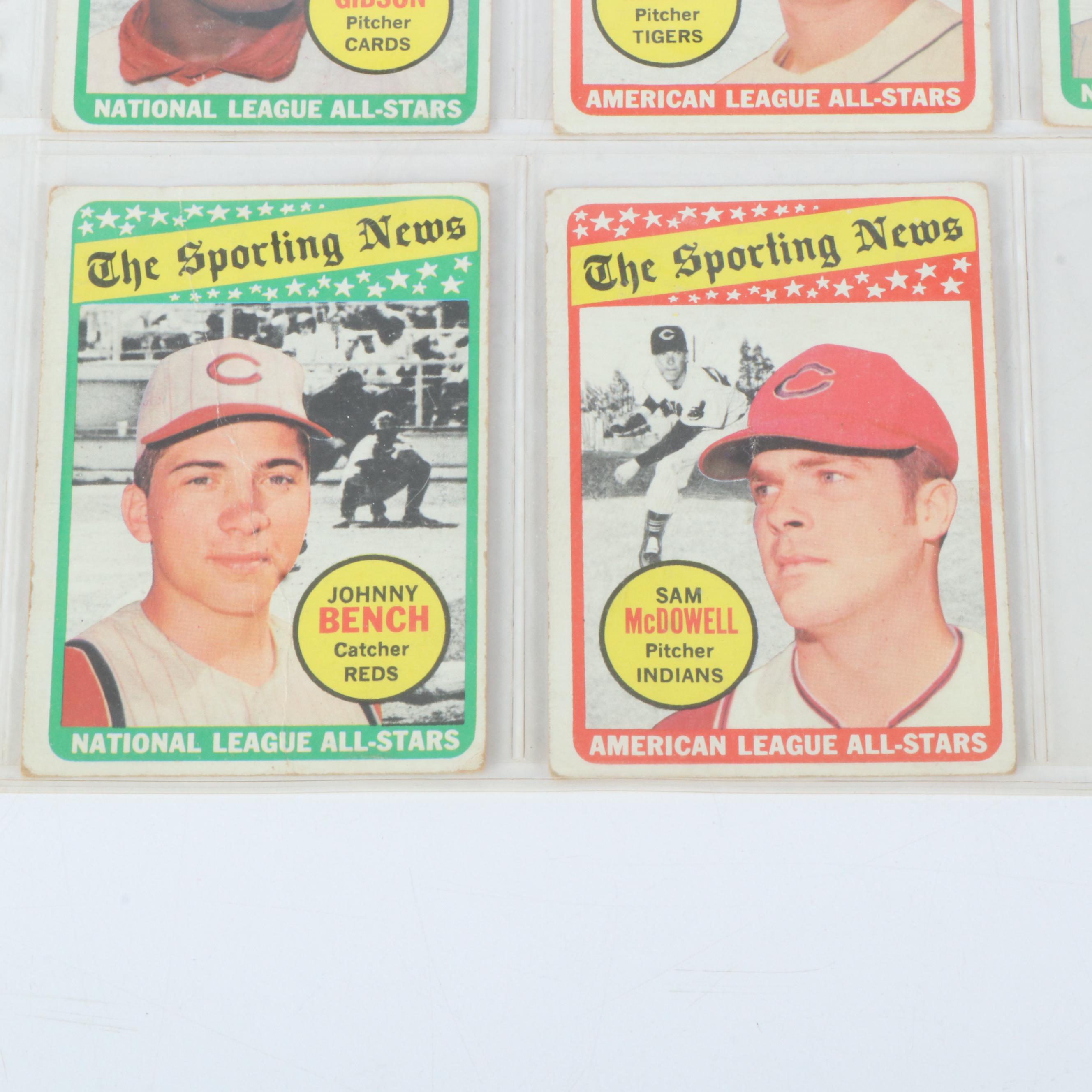 1969 Topps Baseball Cards Featuring Johnny Bench, Bob Gibson, and More