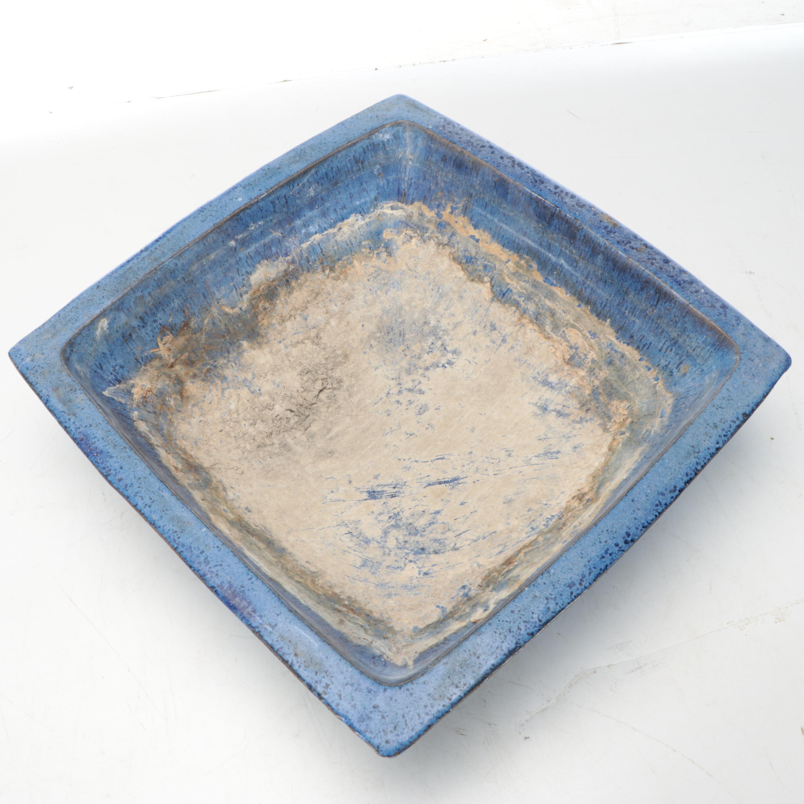 Rustic Blue Glaze Planter
