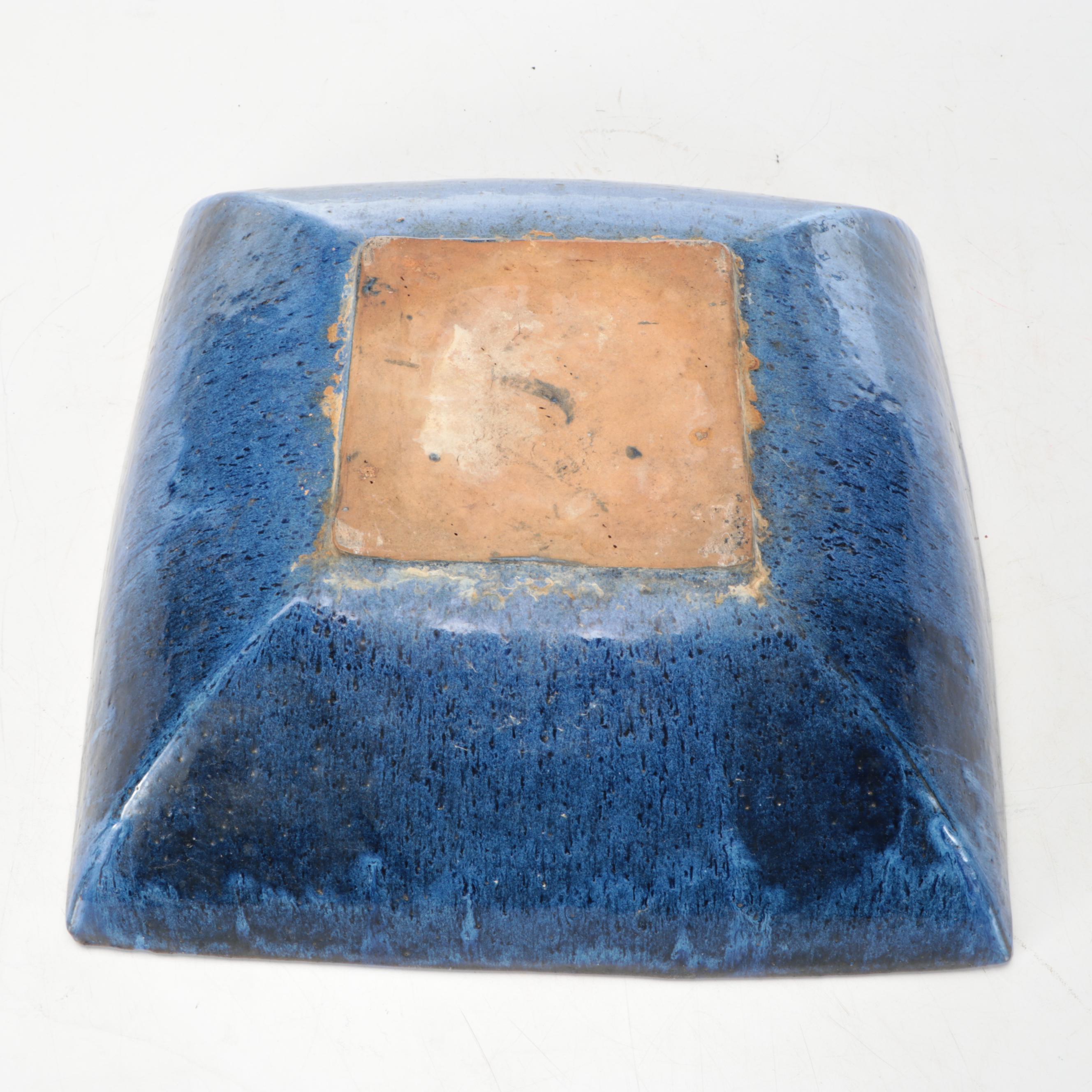 Rustic Blue Glaze Planter