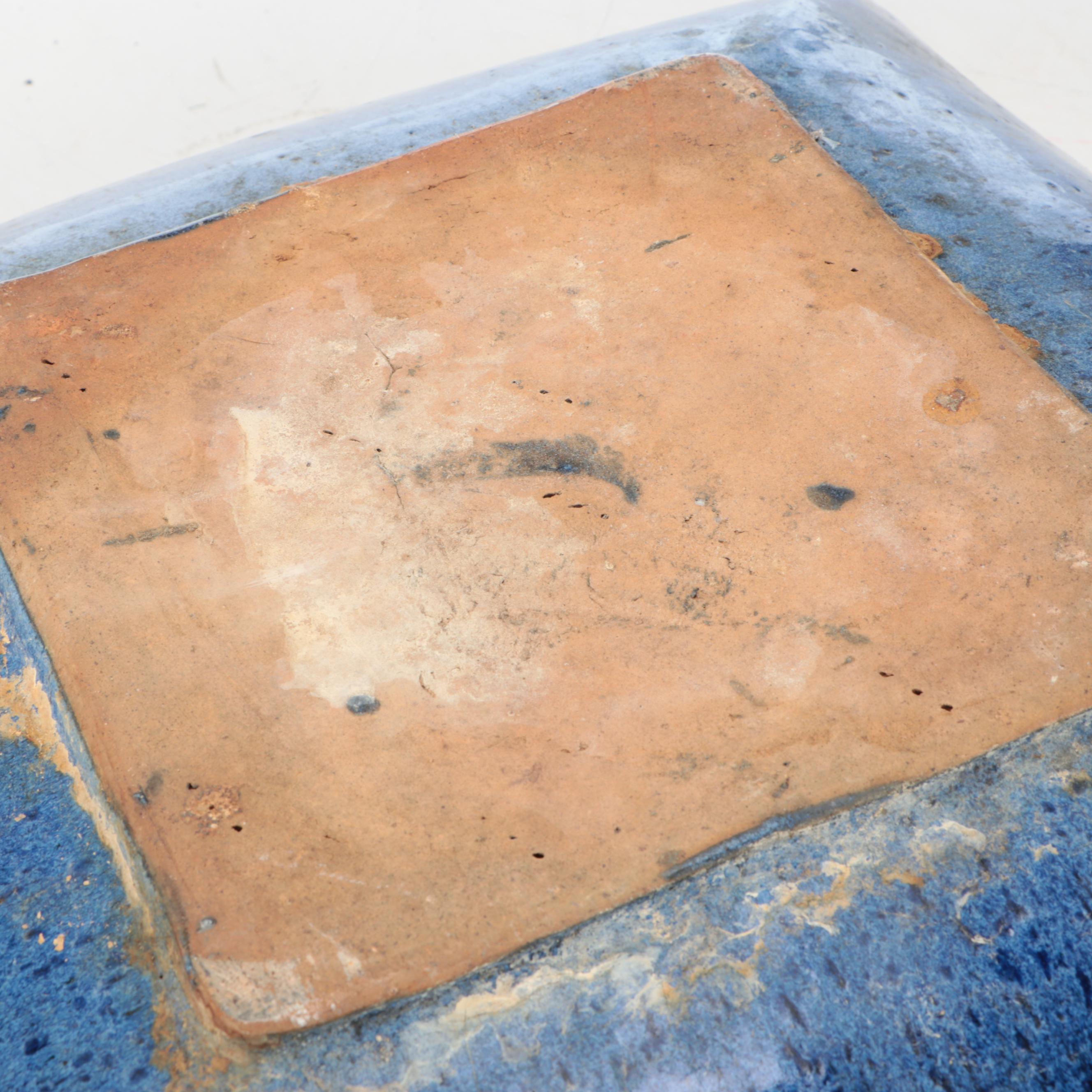 Rustic Blue Glaze Planter