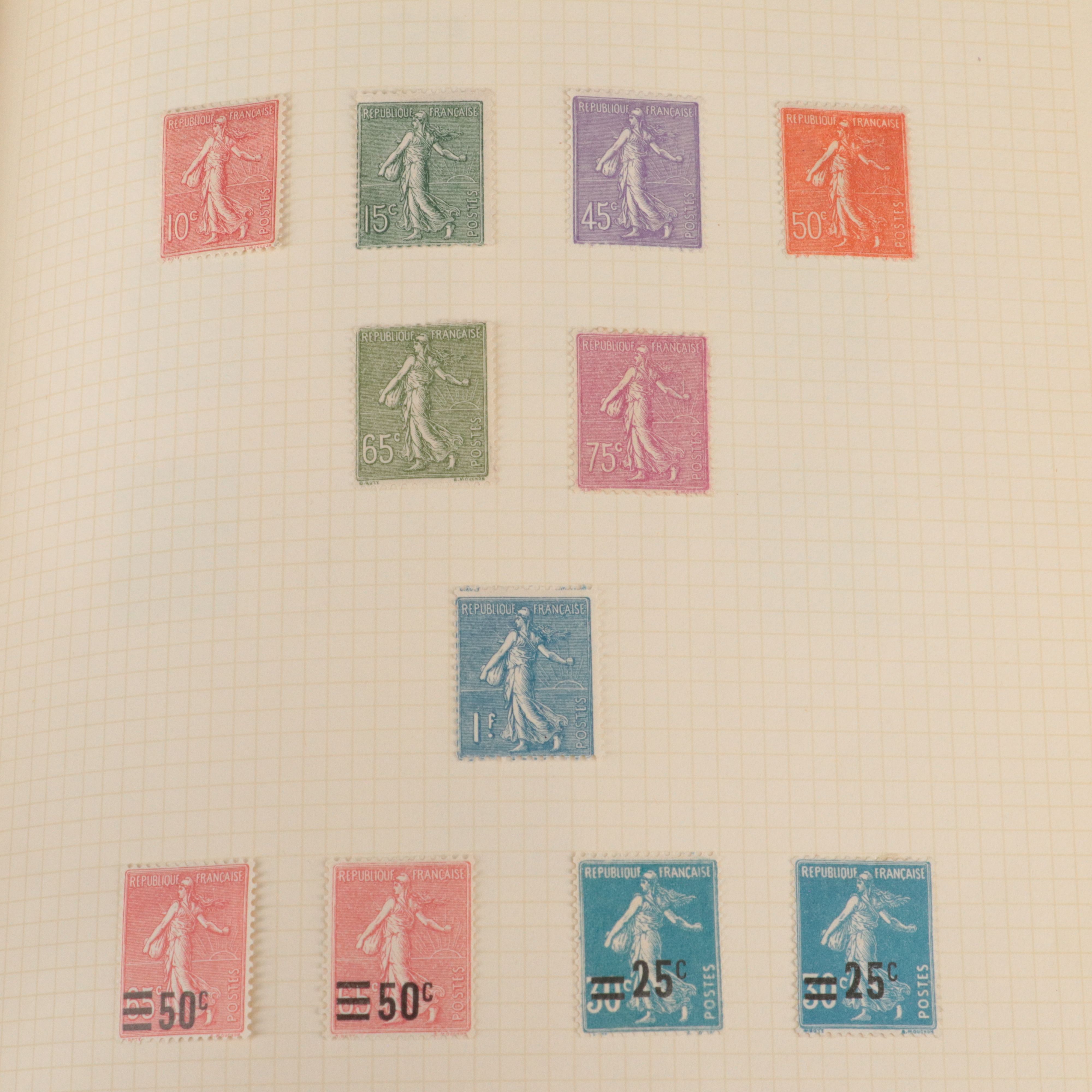 Album of Antique to Vintage French Postage Stamps, 19th Century to 1950s