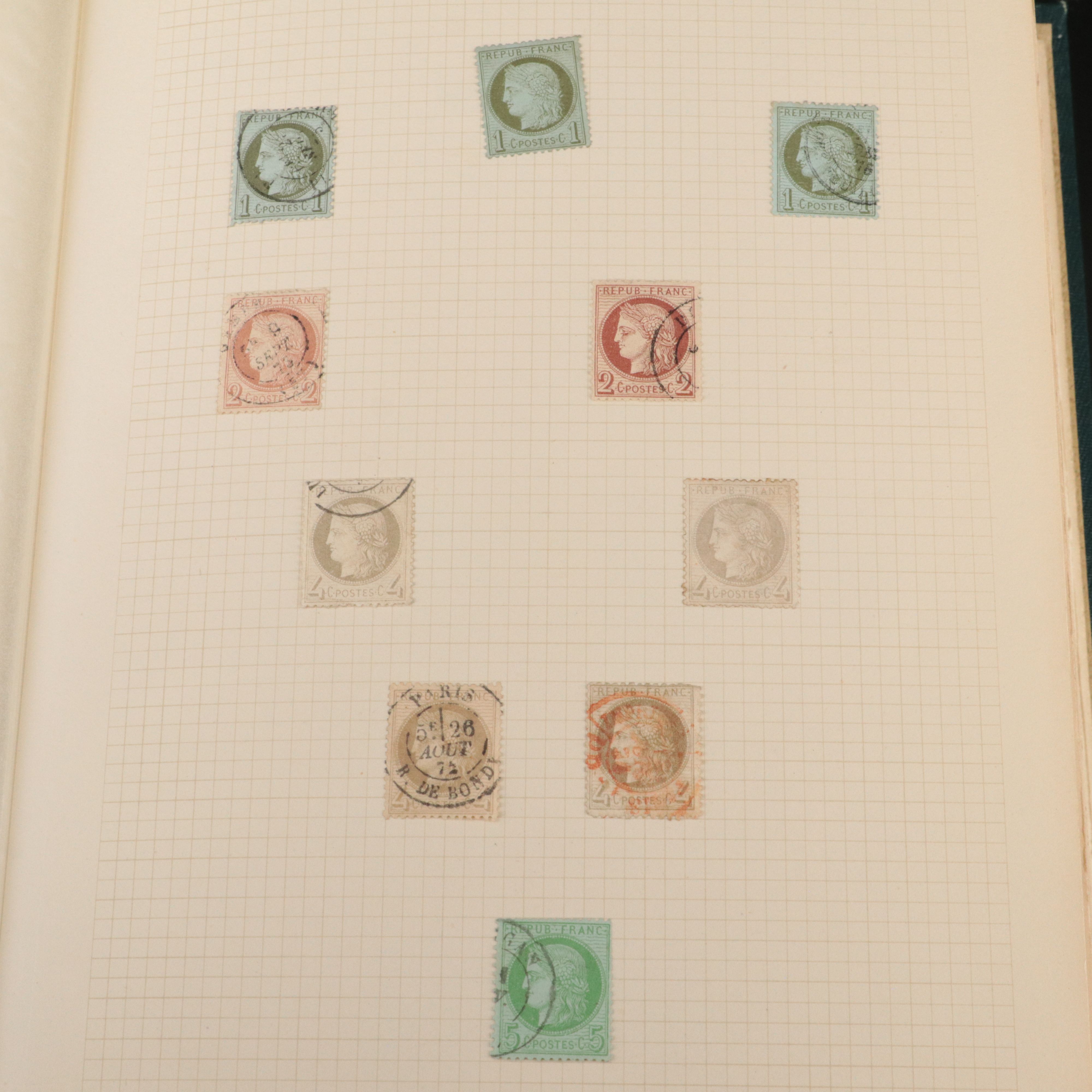 Album of Antique to Vintage French Postage Stamps, 19th Century to 1950s