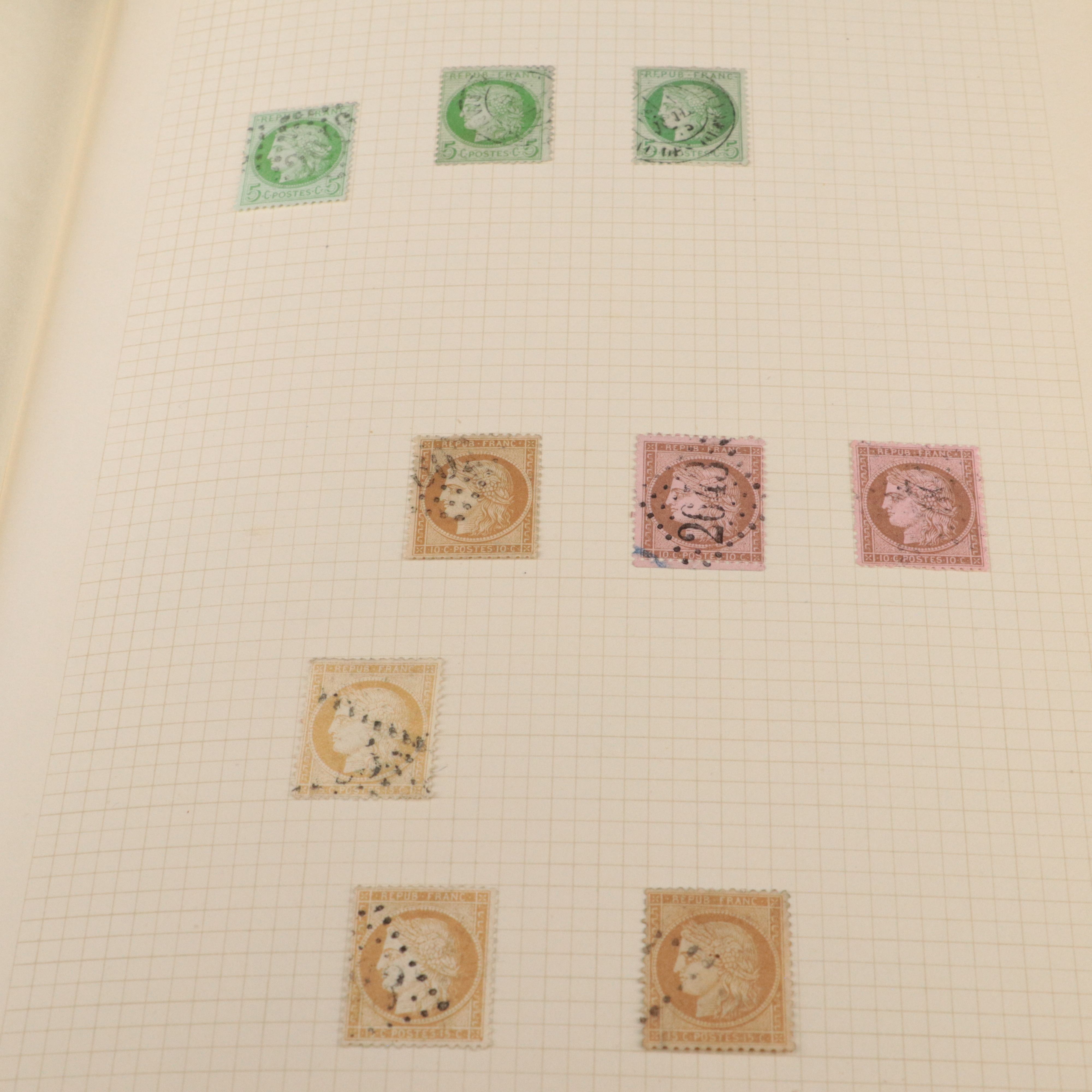 Album of Antique to Vintage French Postage Stamps, 19th Century to 1950s