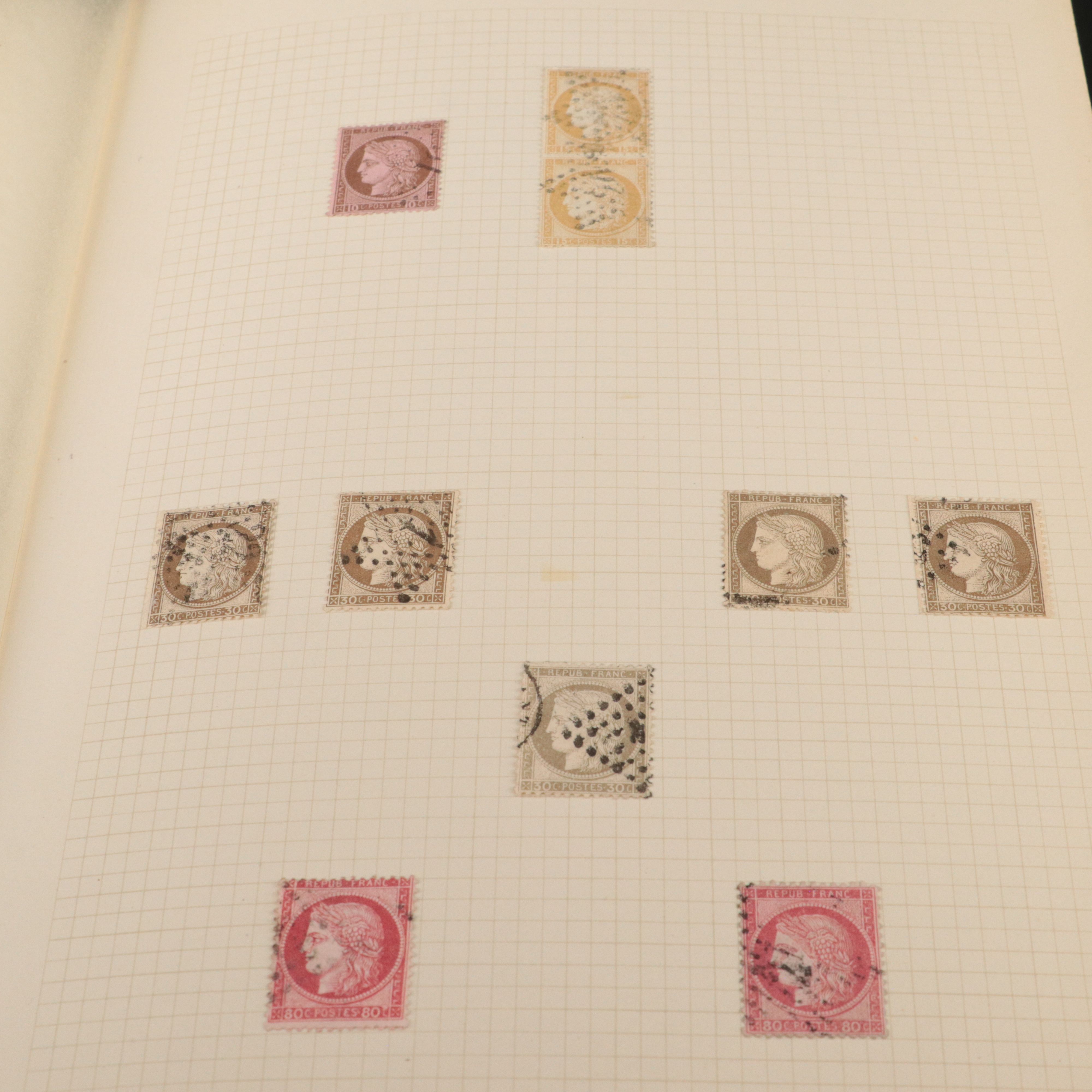 Album of Antique to Vintage French Postage Stamps, 19th Century to 1950s