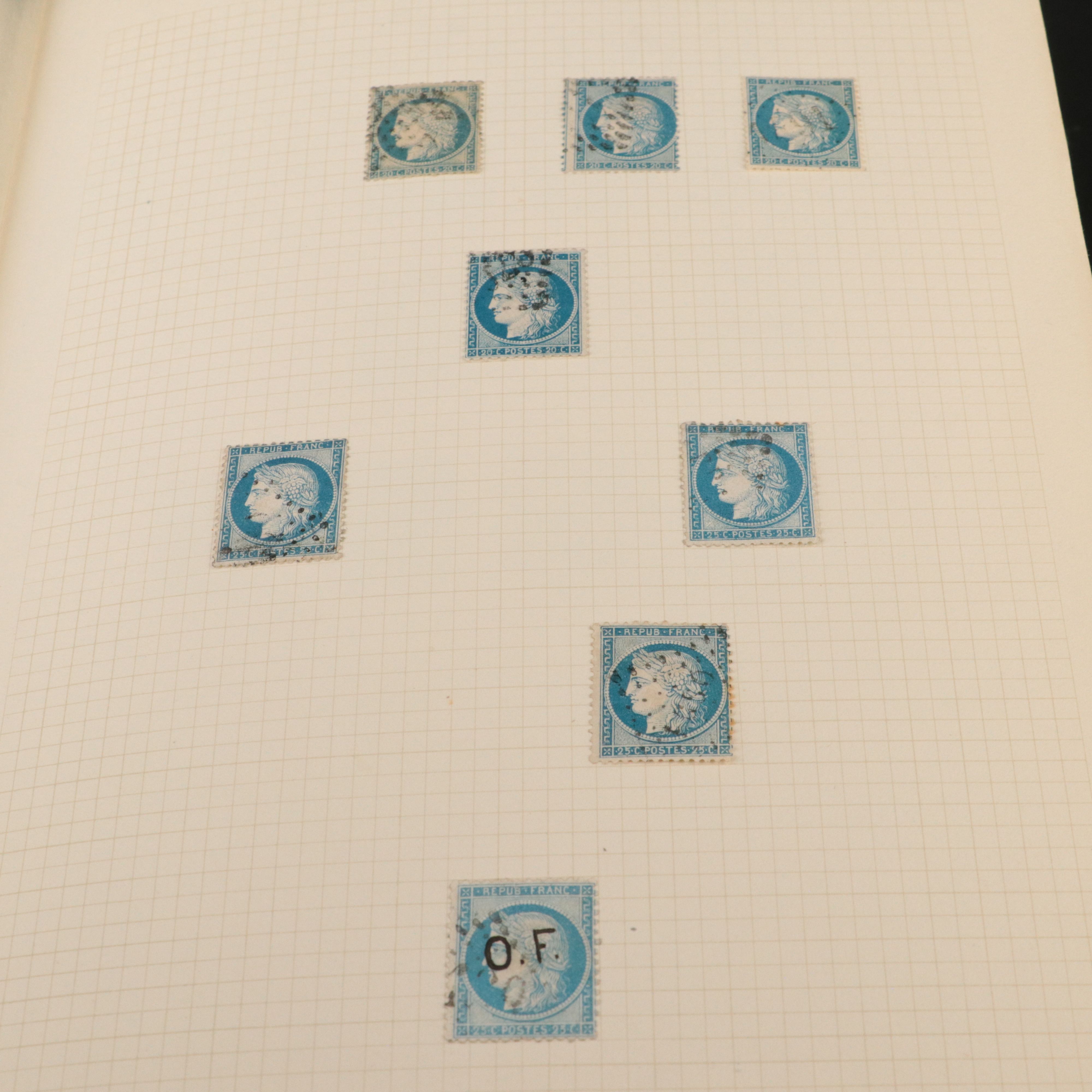 Album of Antique to Vintage French Postage Stamps, 19th Century to 1950s