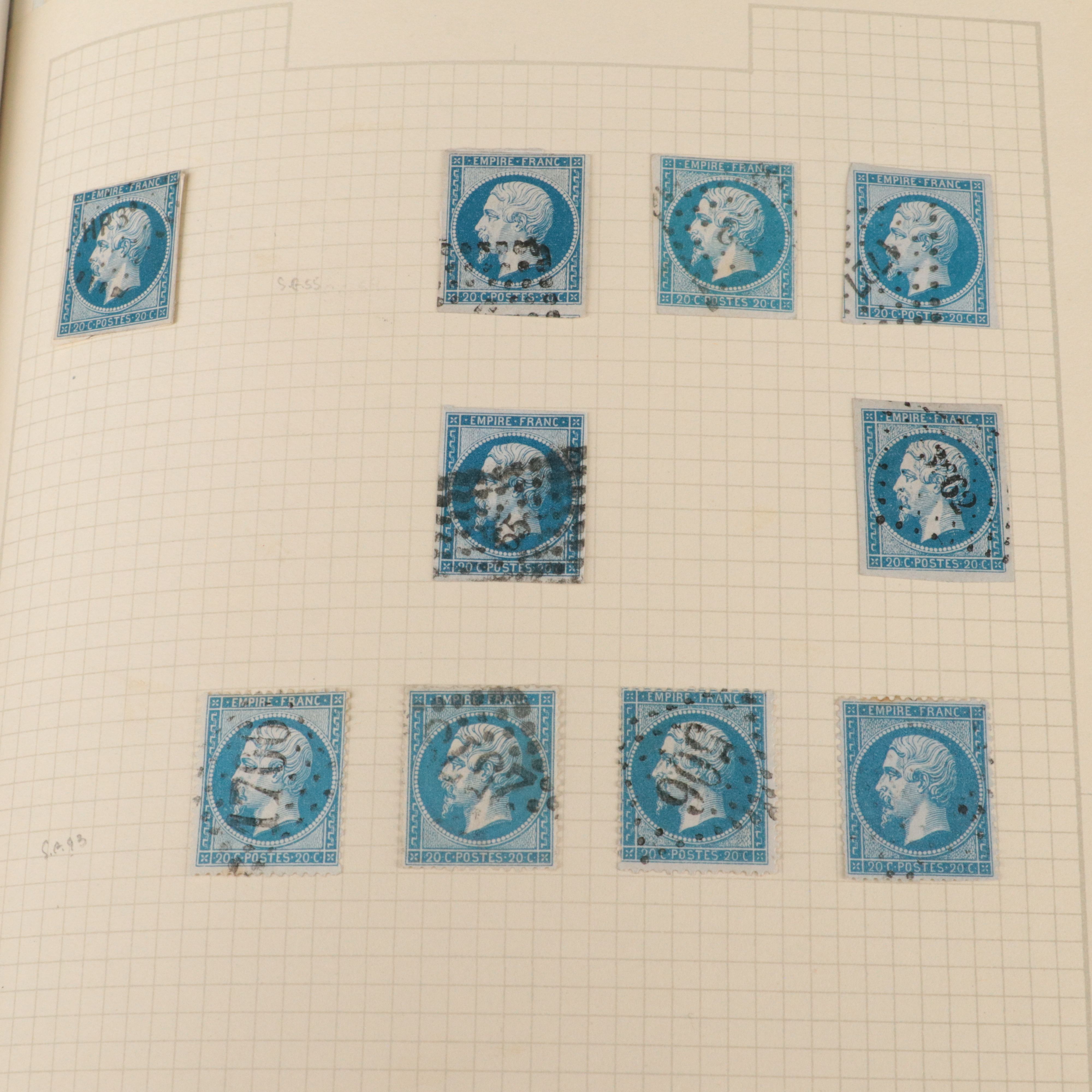 Album of Antique to Vintage French Postage Stamps, 19th Century to 1950s