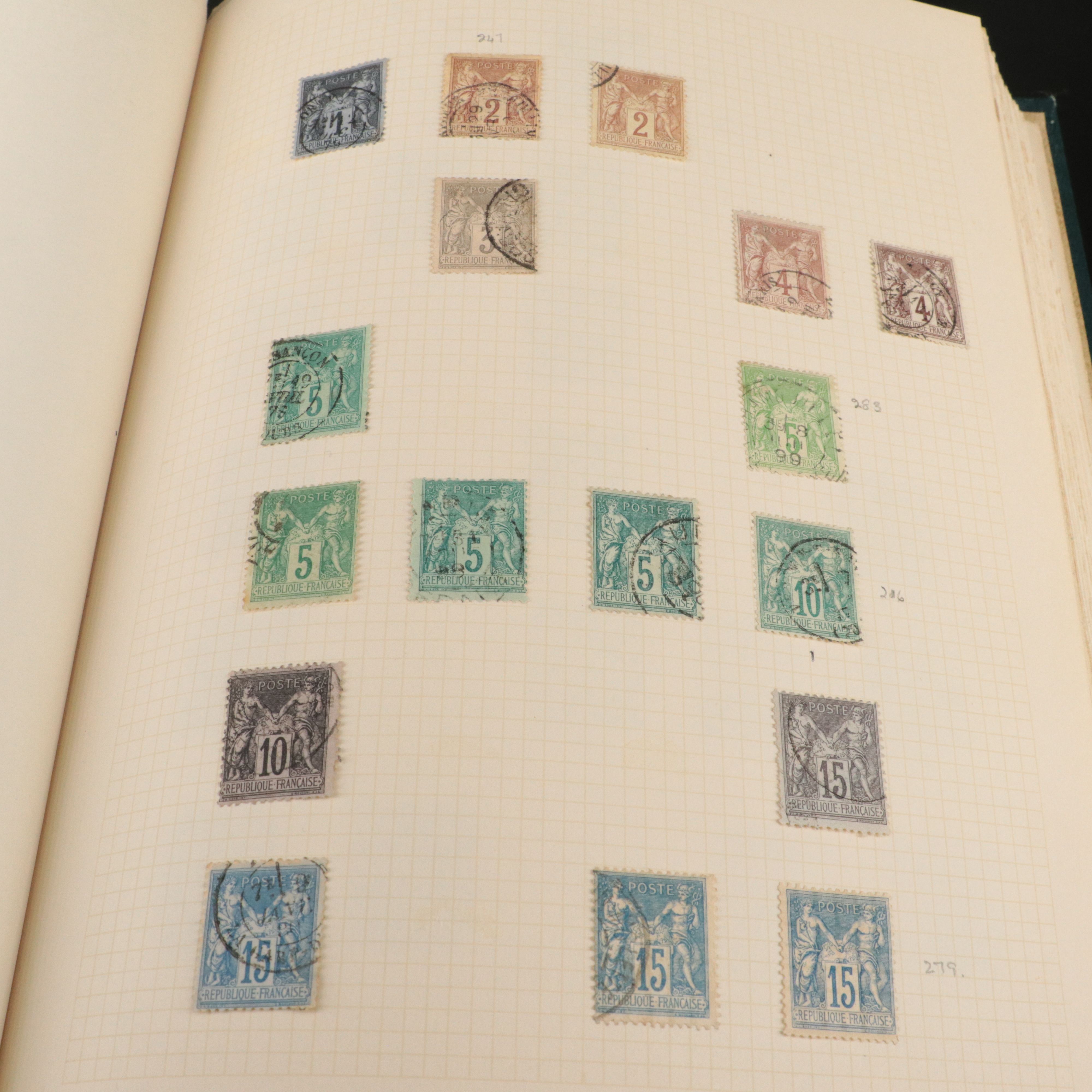 Album of Antique to Vintage French Postage Stamps, 19th Century to 1950s