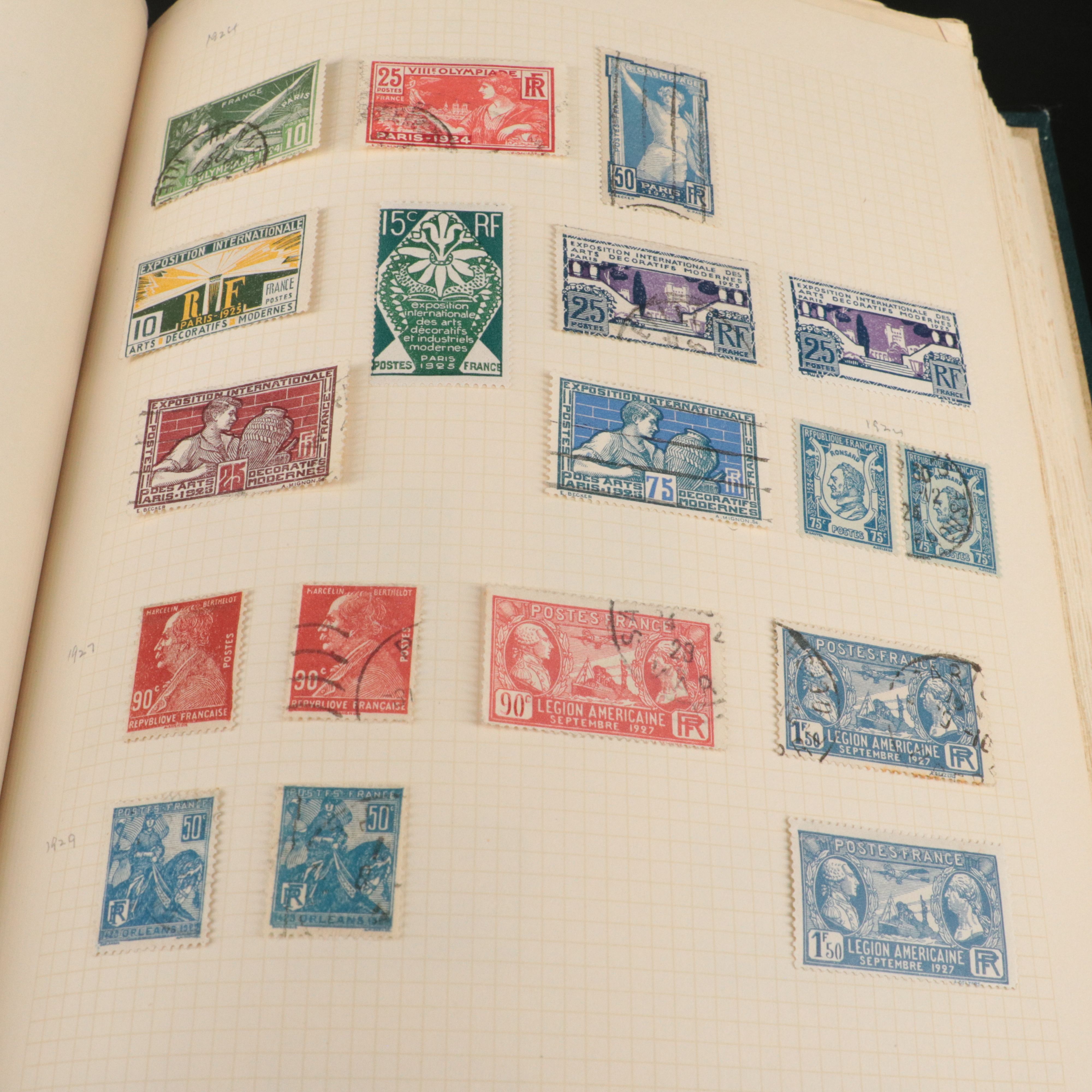 Album of Antique to Vintage French Postage Stamps, 19th Century to 1950s