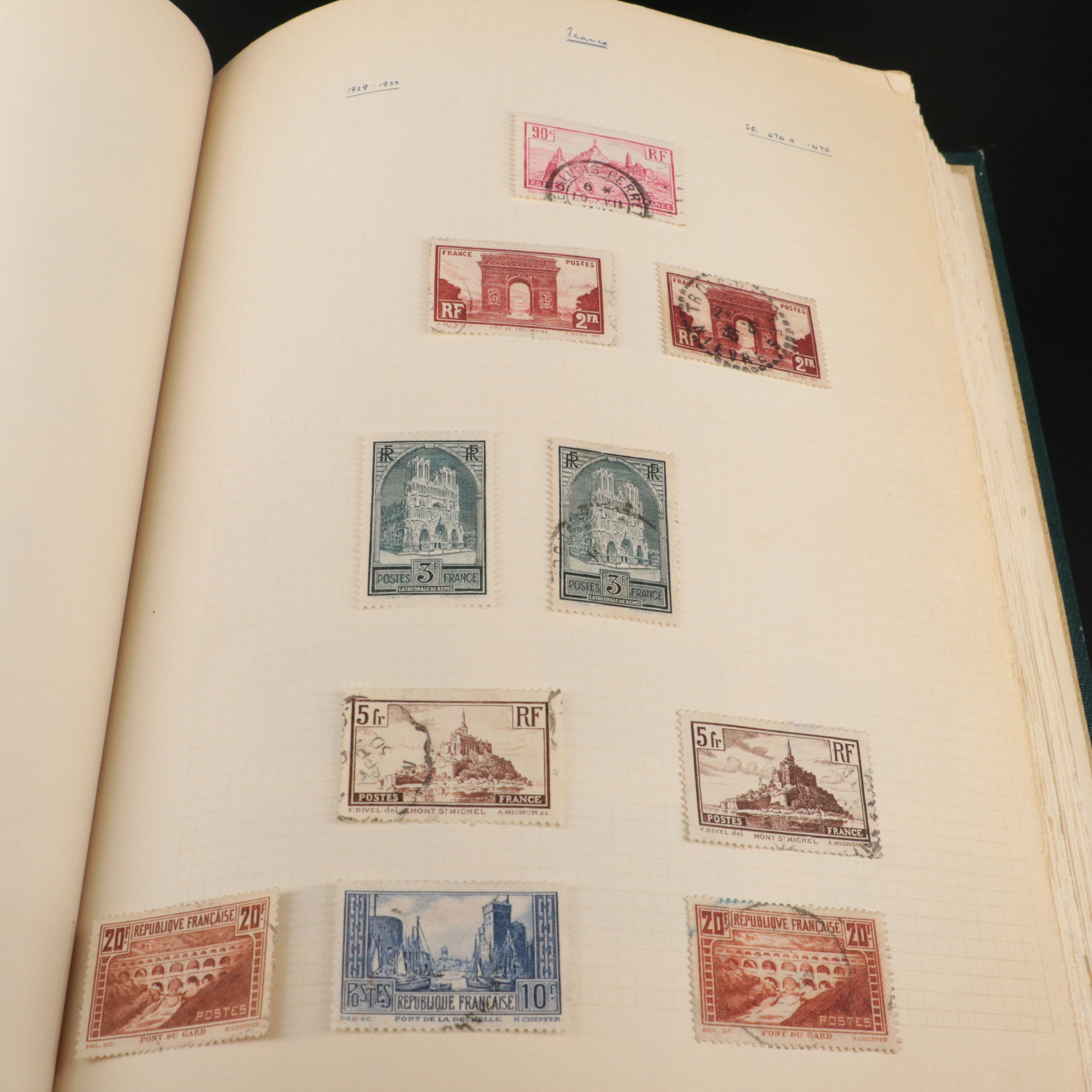 Album of Antique to Vintage French Postage Stamps, 19th Century to 1950s