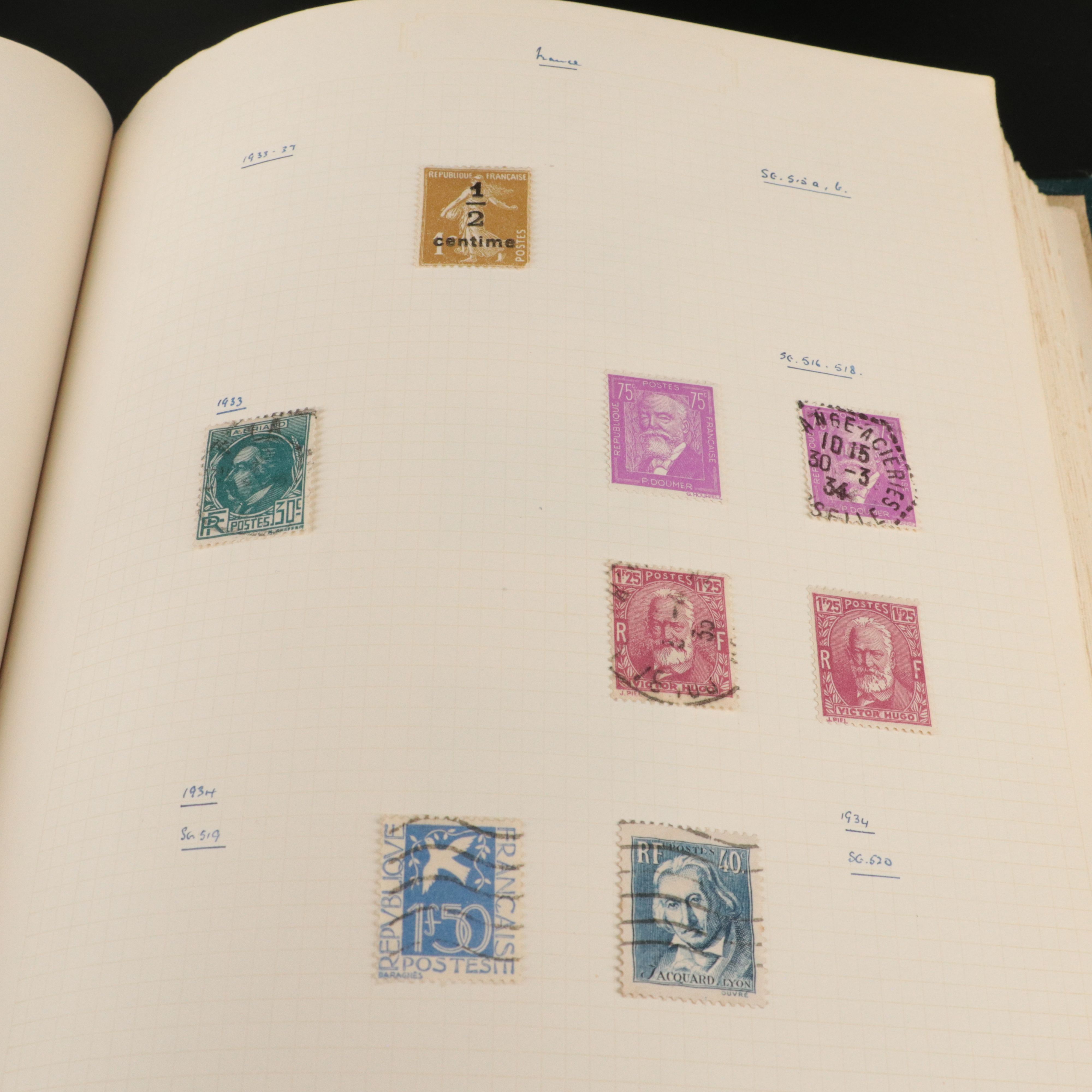 Album of Antique to Vintage French Postage Stamps, 19th Century to 1950s