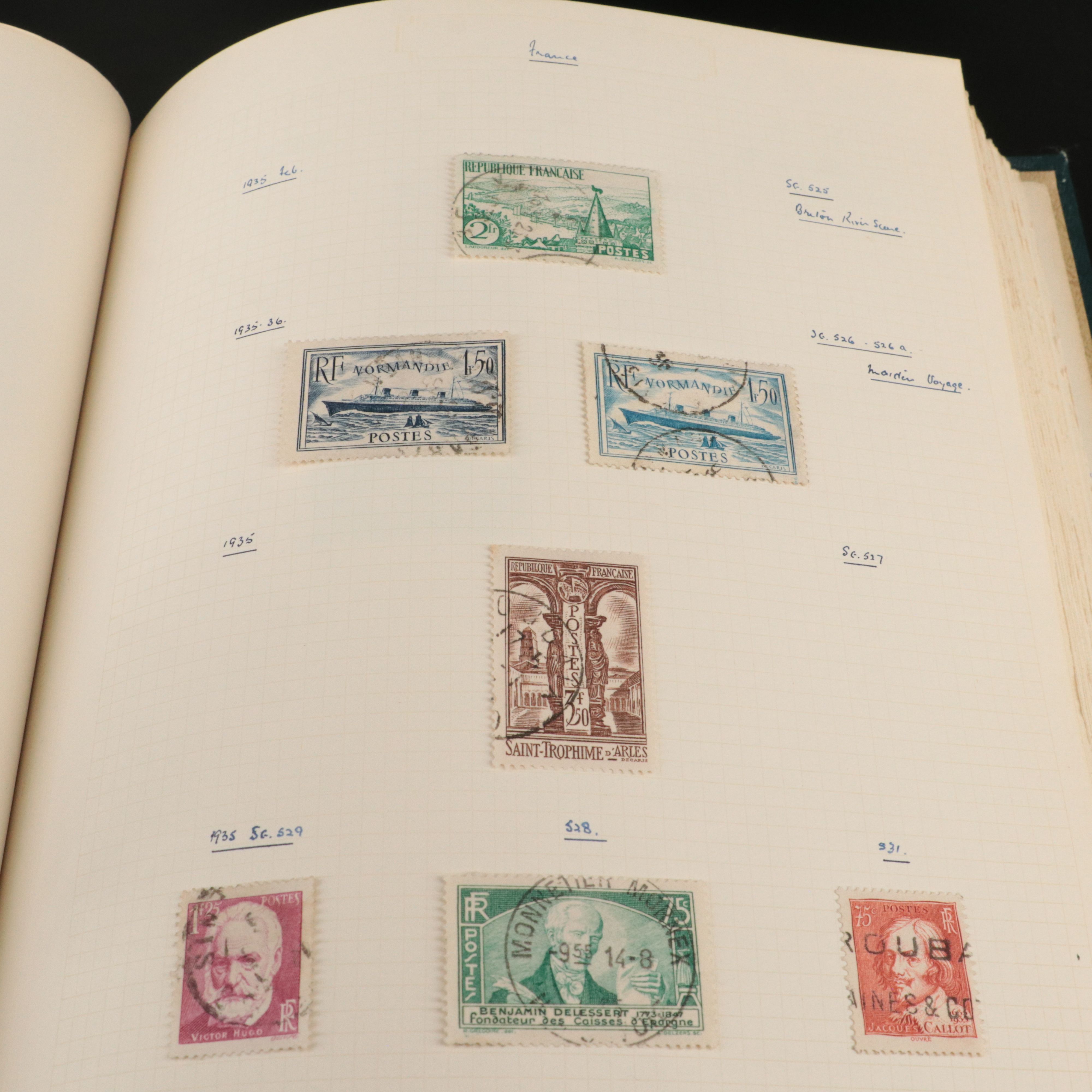 Album of Antique to Vintage French Postage Stamps, 19th Century to 1950s