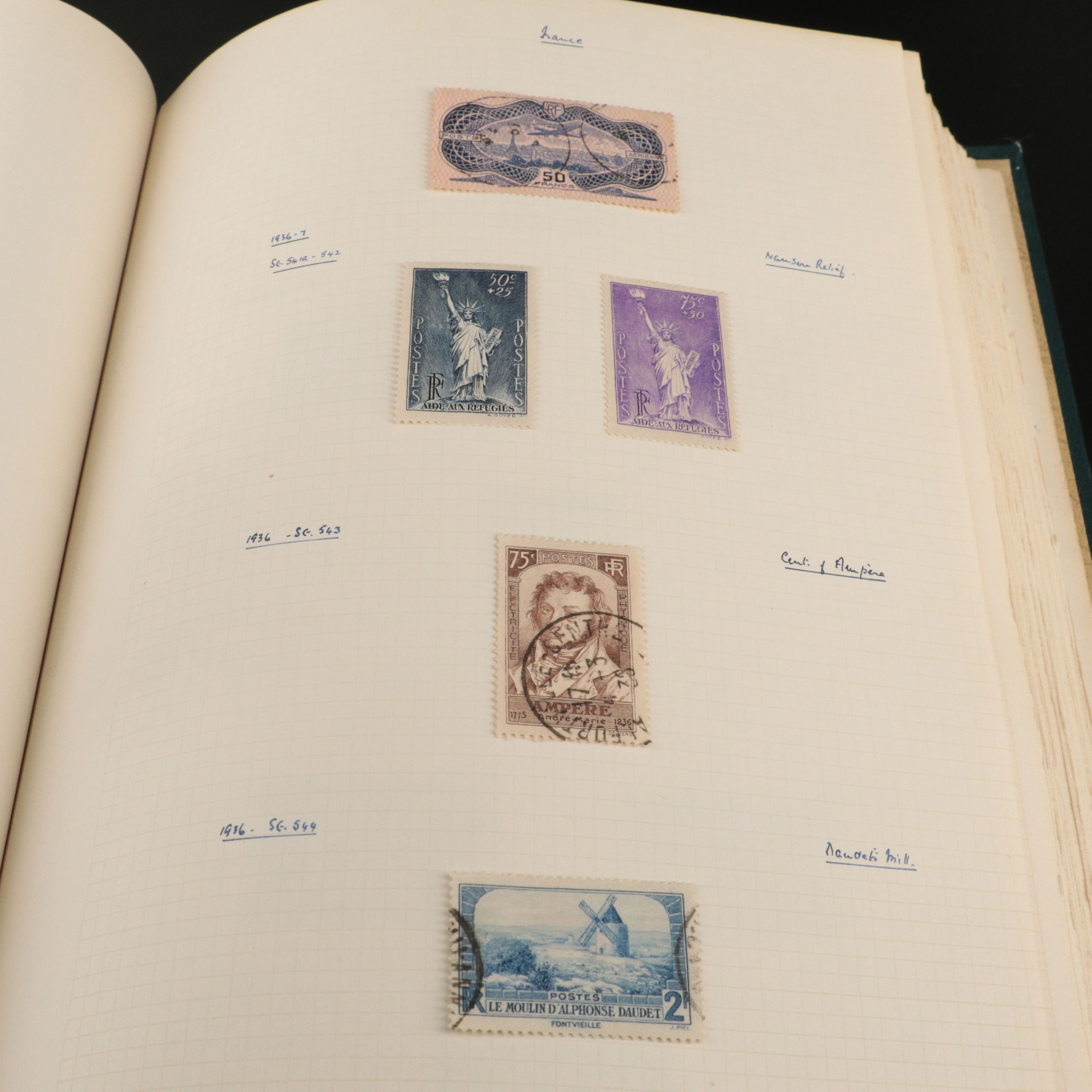 Album of Antique to Vintage French Postage Stamps, 19th Century to 1950s