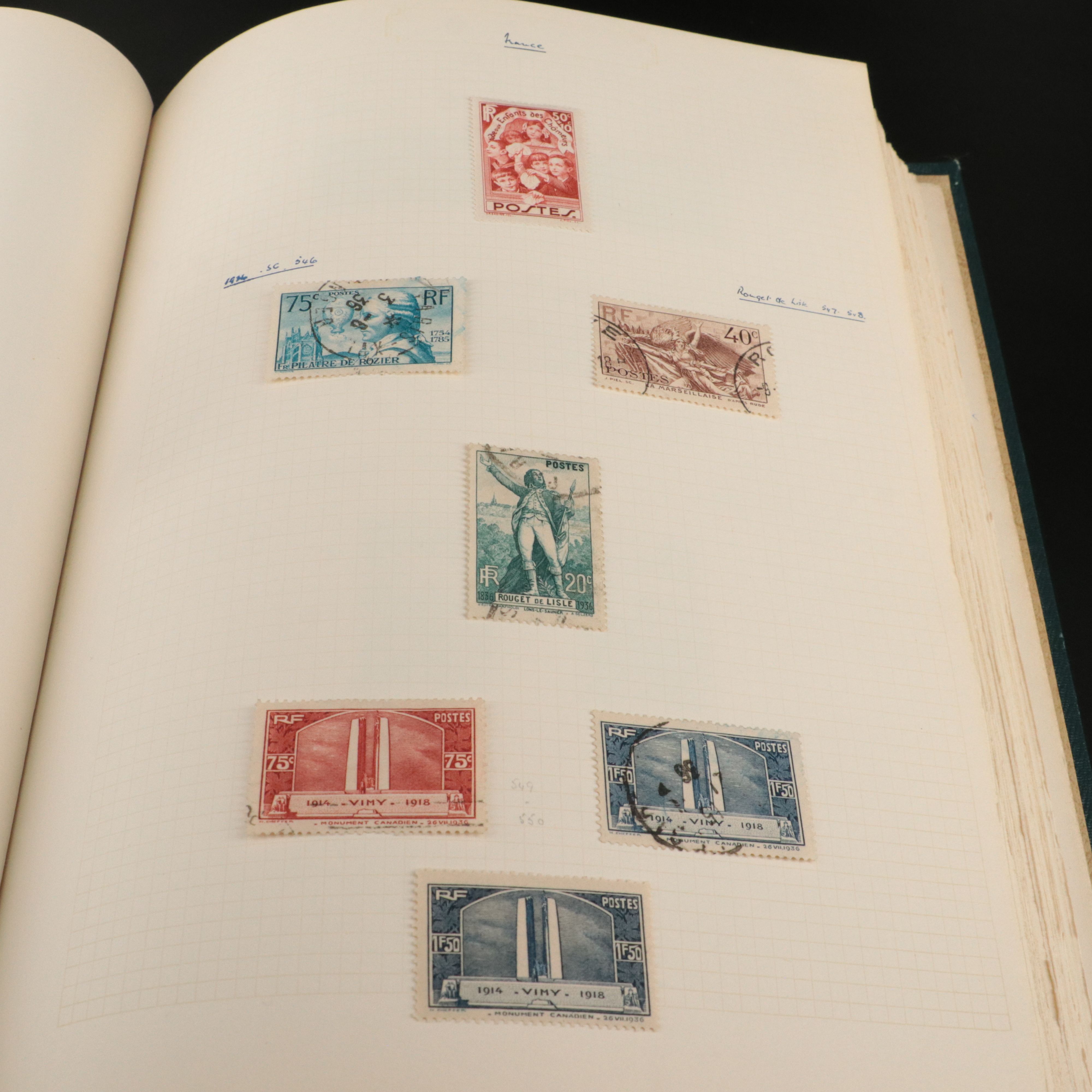 Album of Antique to Vintage French Postage Stamps, 19th Century to 1950s