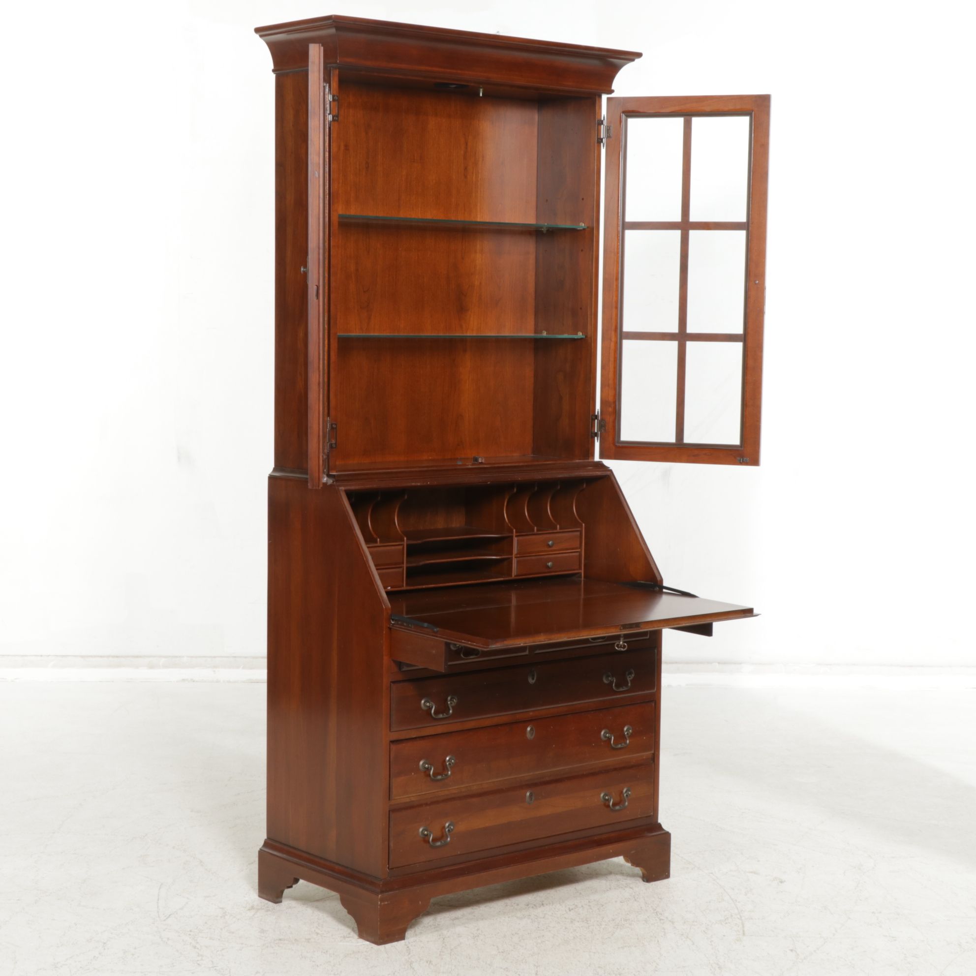 Jasper Cabinet Federal Style Cherry Secretary Desk, Late 20th Century
