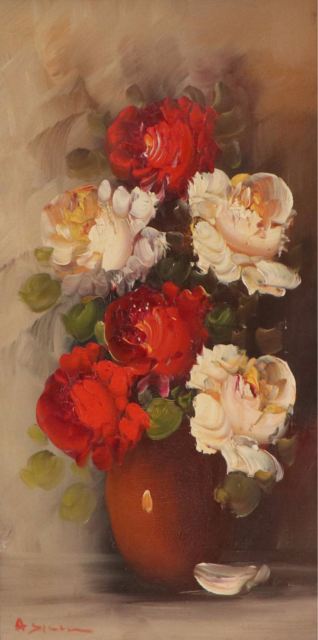 Floral Still Life Oil Painting, Mid to Late 20th Century