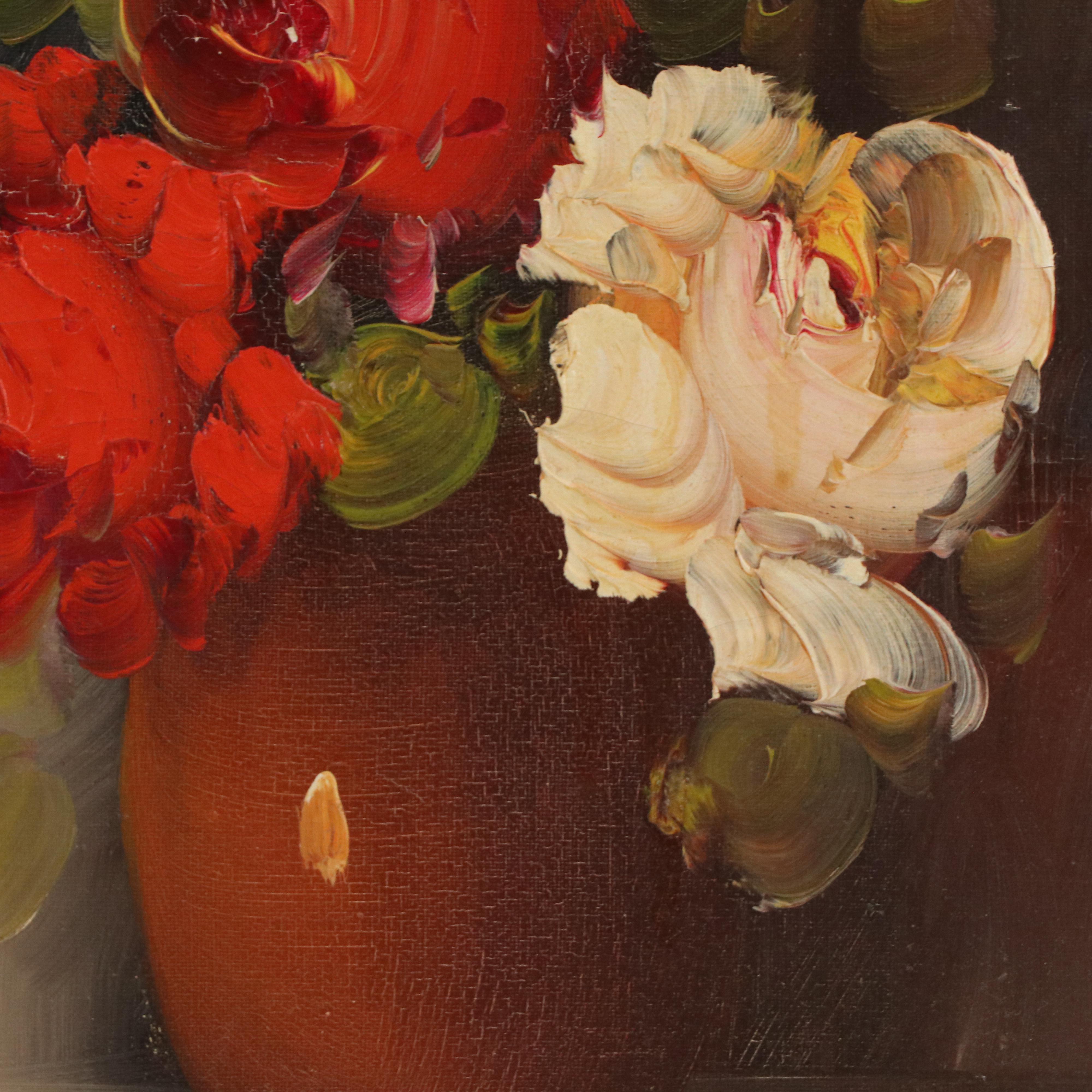 Floral Still Life Oil Painting, Mid to Late 20th Century