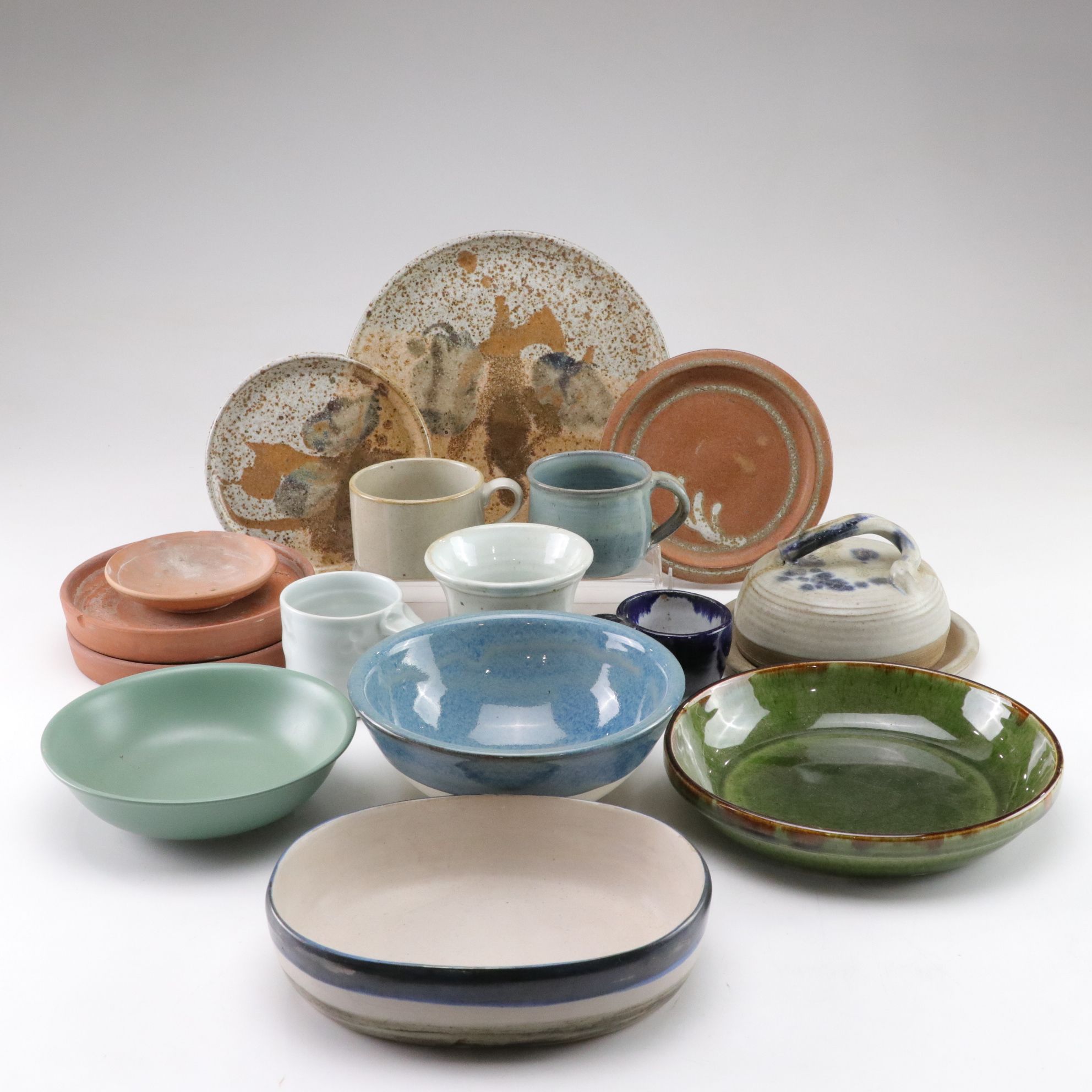 Wheel-Thrown Glazed Pottery Plates, Bowls, Mugs and More