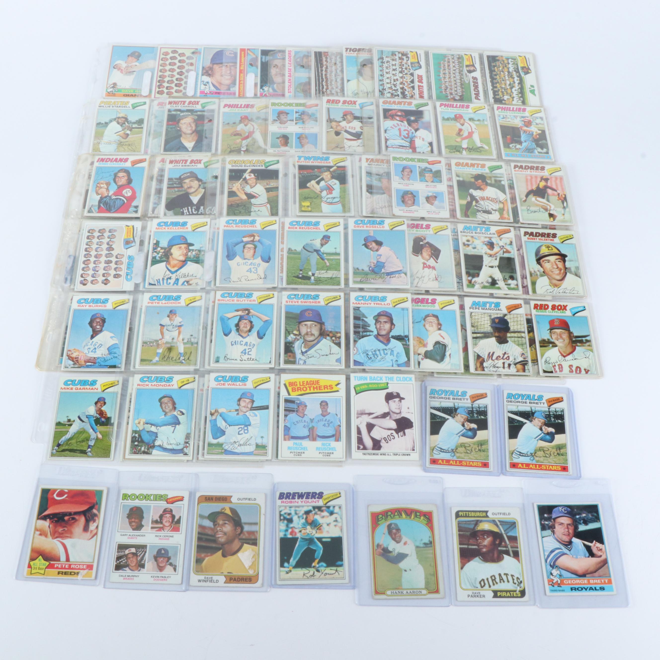 Topps Baseball Cards Featuring Dave Parker and Dave Winfield Rookies, 1970s