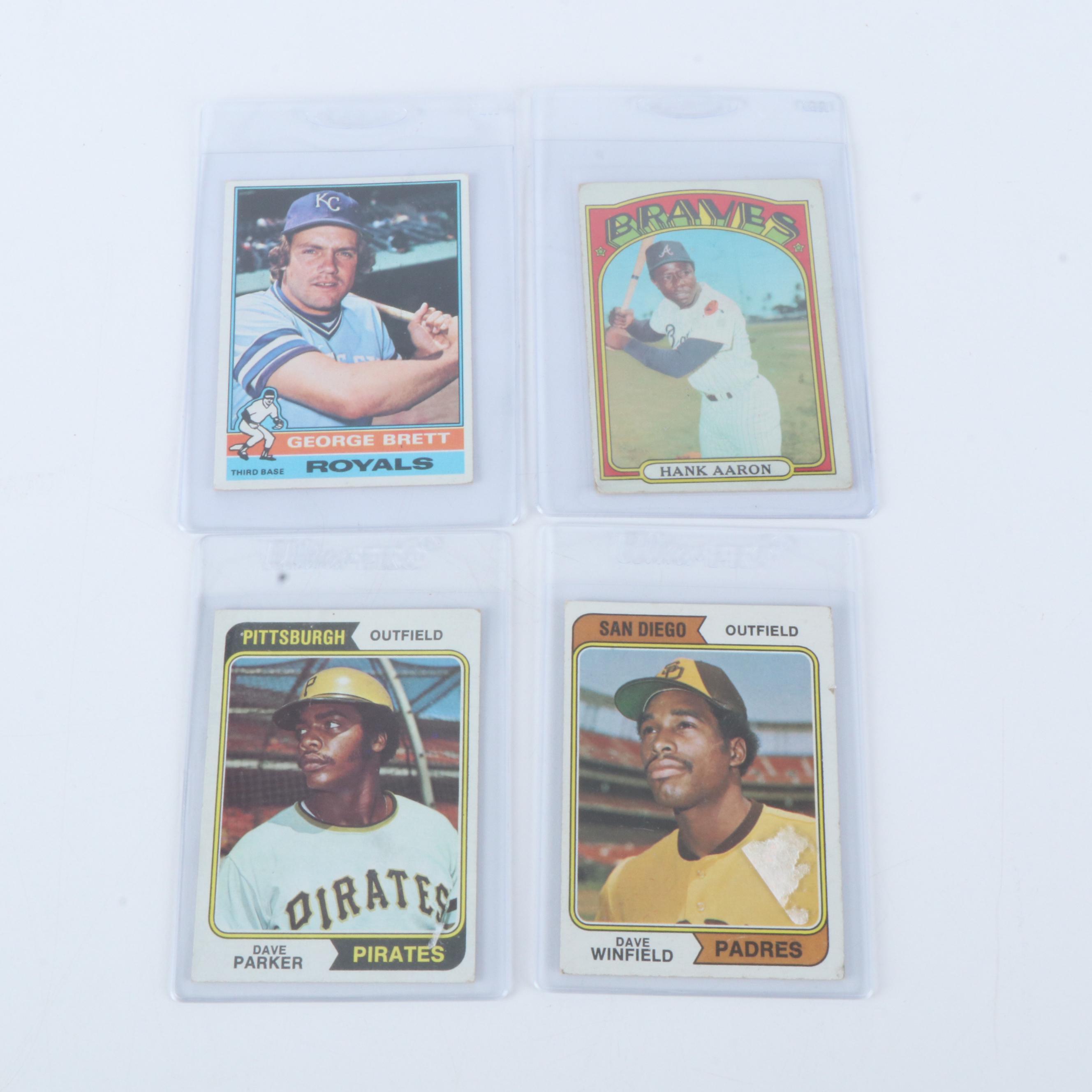 Topps Baseball Cards Featuring Dave Parker and Dave Winfield Rookies, 1970s