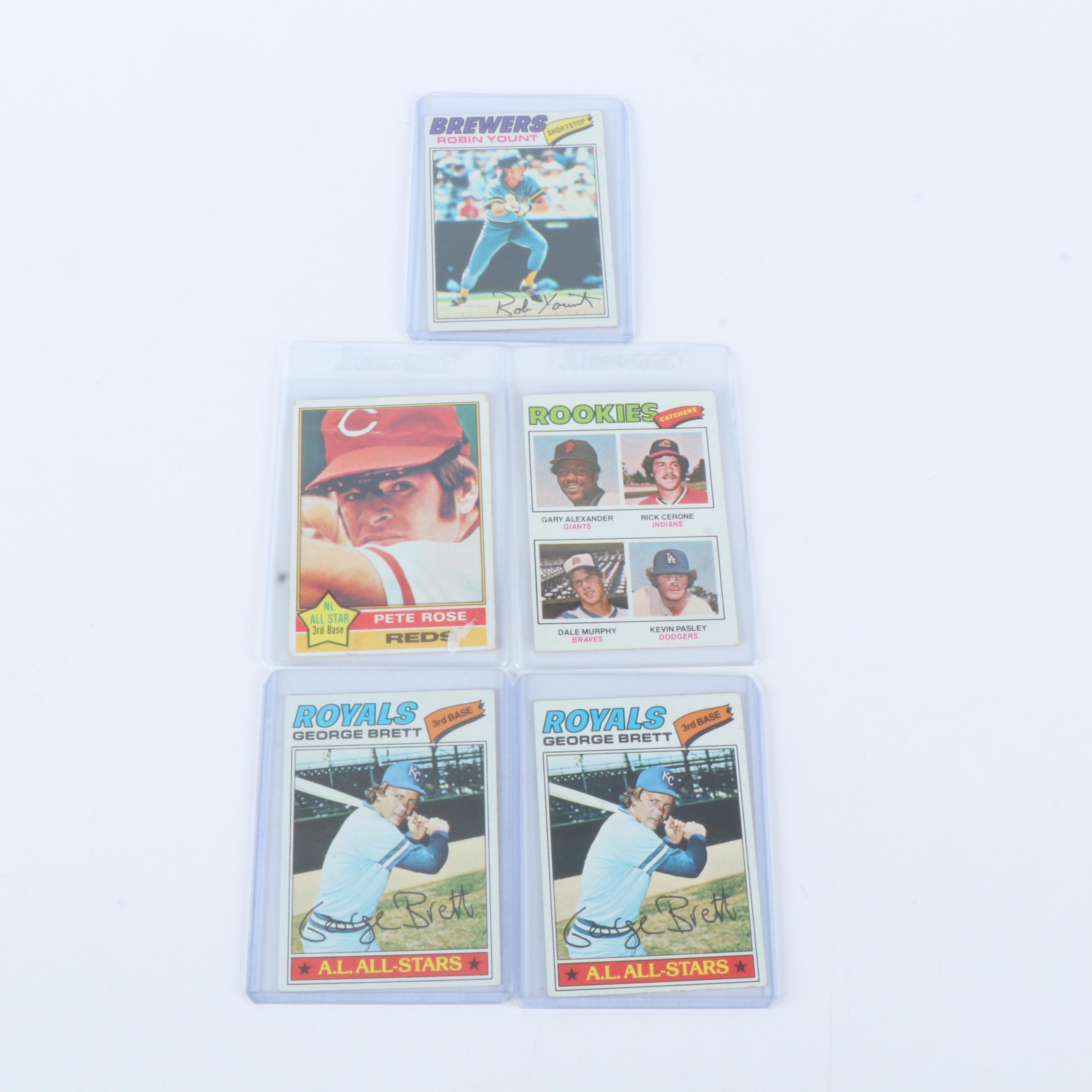 Topps Baseball Cards Featuring Dave Parker and Dave Winfield Rookies, 1970s