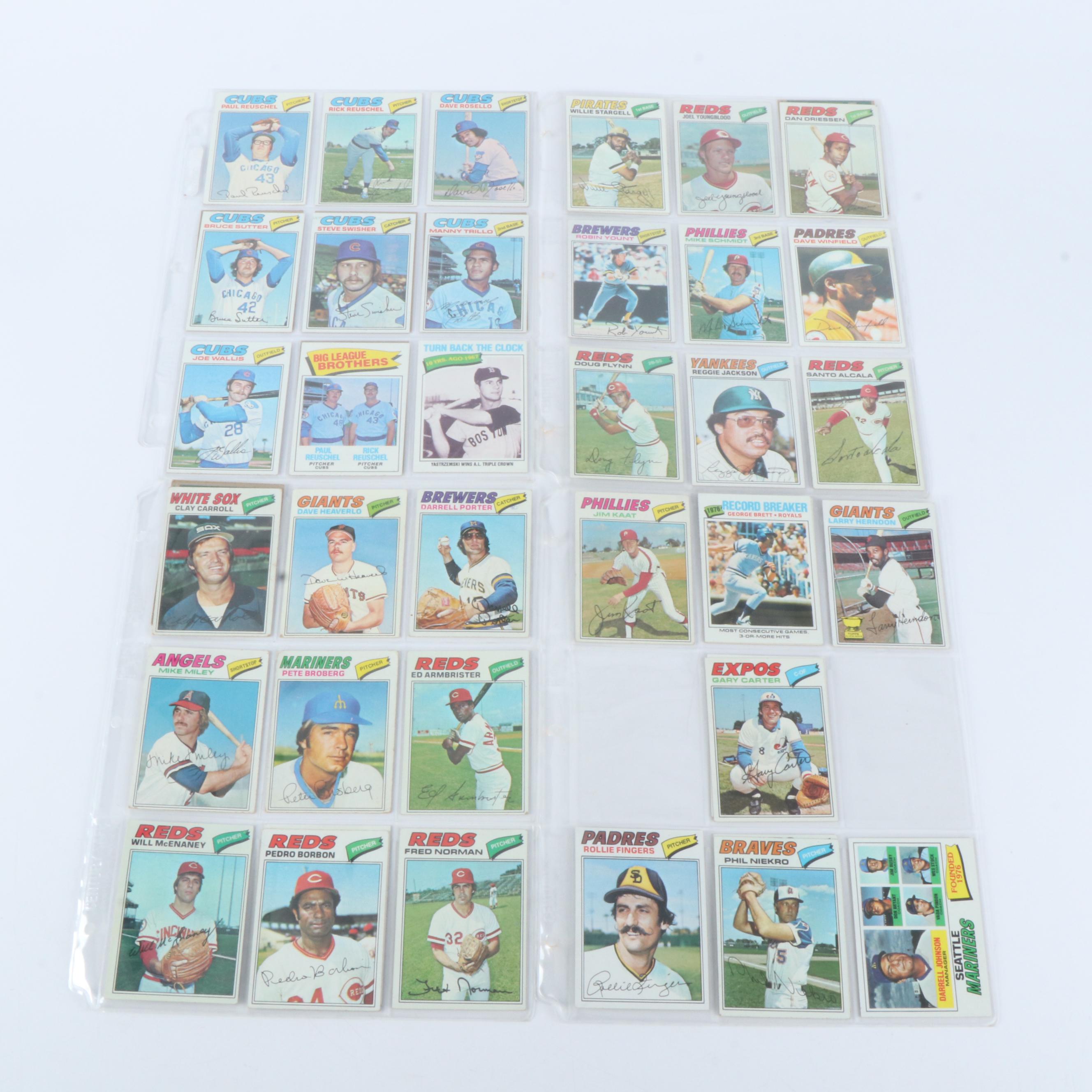 Topps Baseball Cards Featuring Dave Parker and Dave Winfield Rookies, 1970s