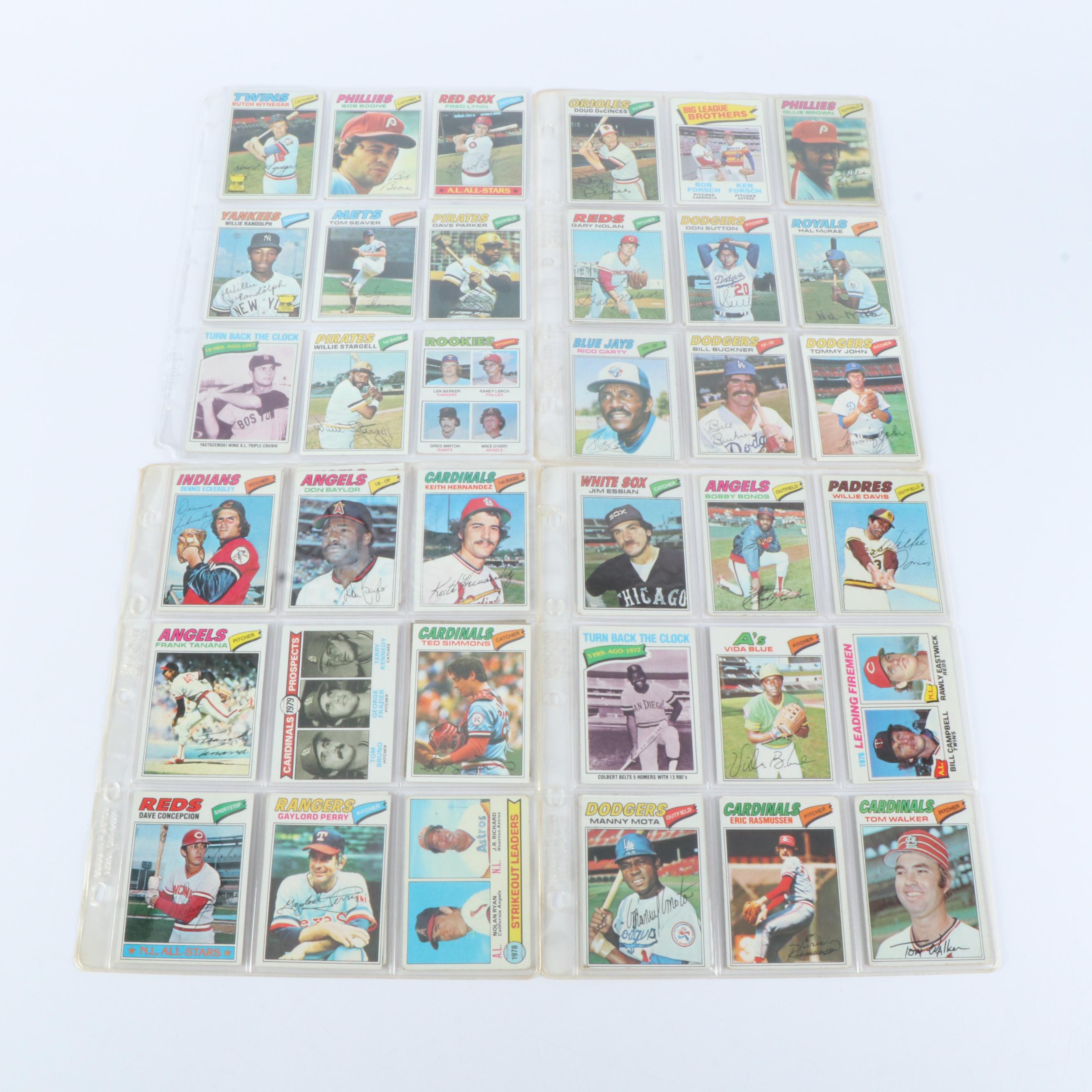 Topps Baseball Cards Featuring Dave Parker and Dave Winfield Rookies, 1970s