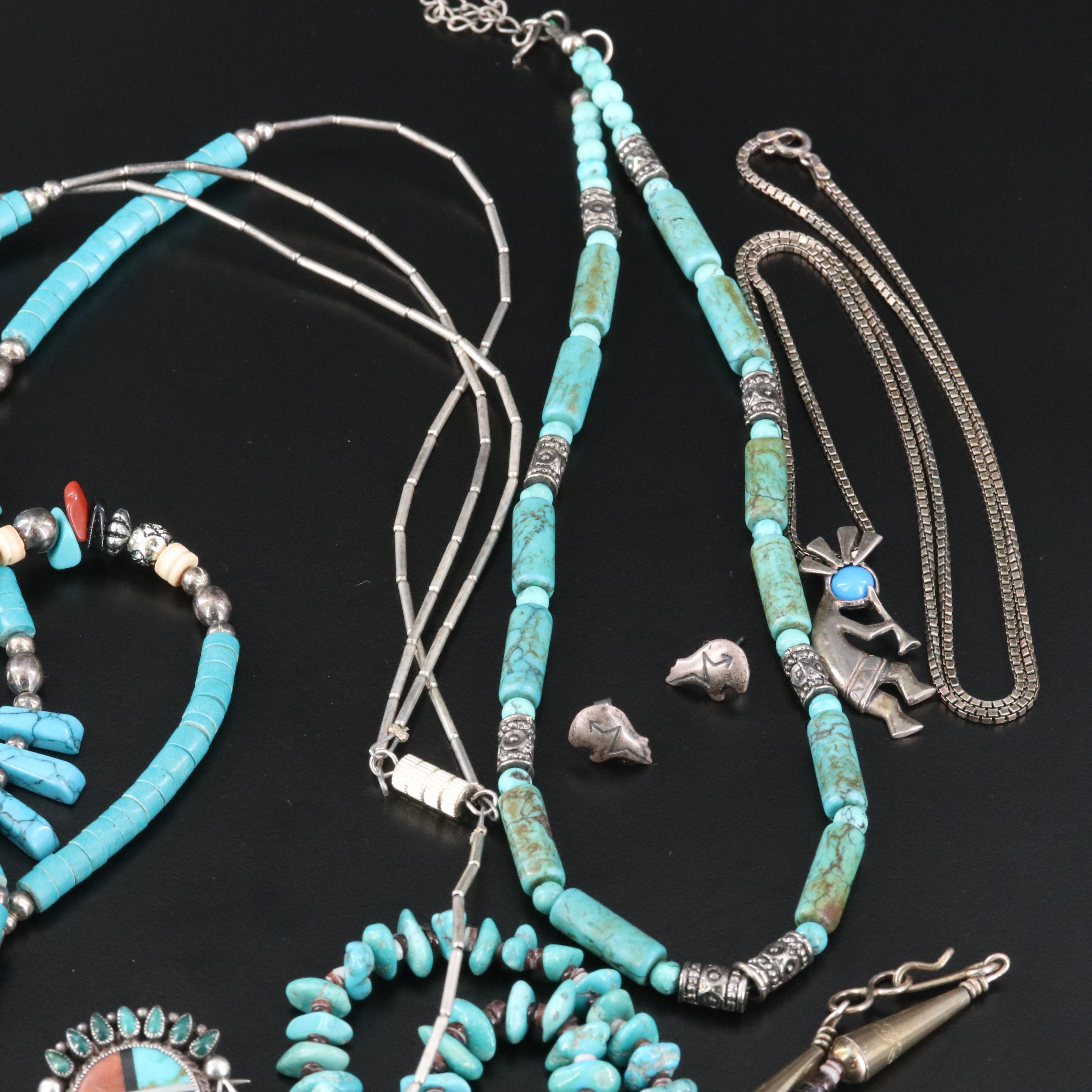 Southwestern Jewelry Collection Featuring Sterling, Turquoise and Kokopelli