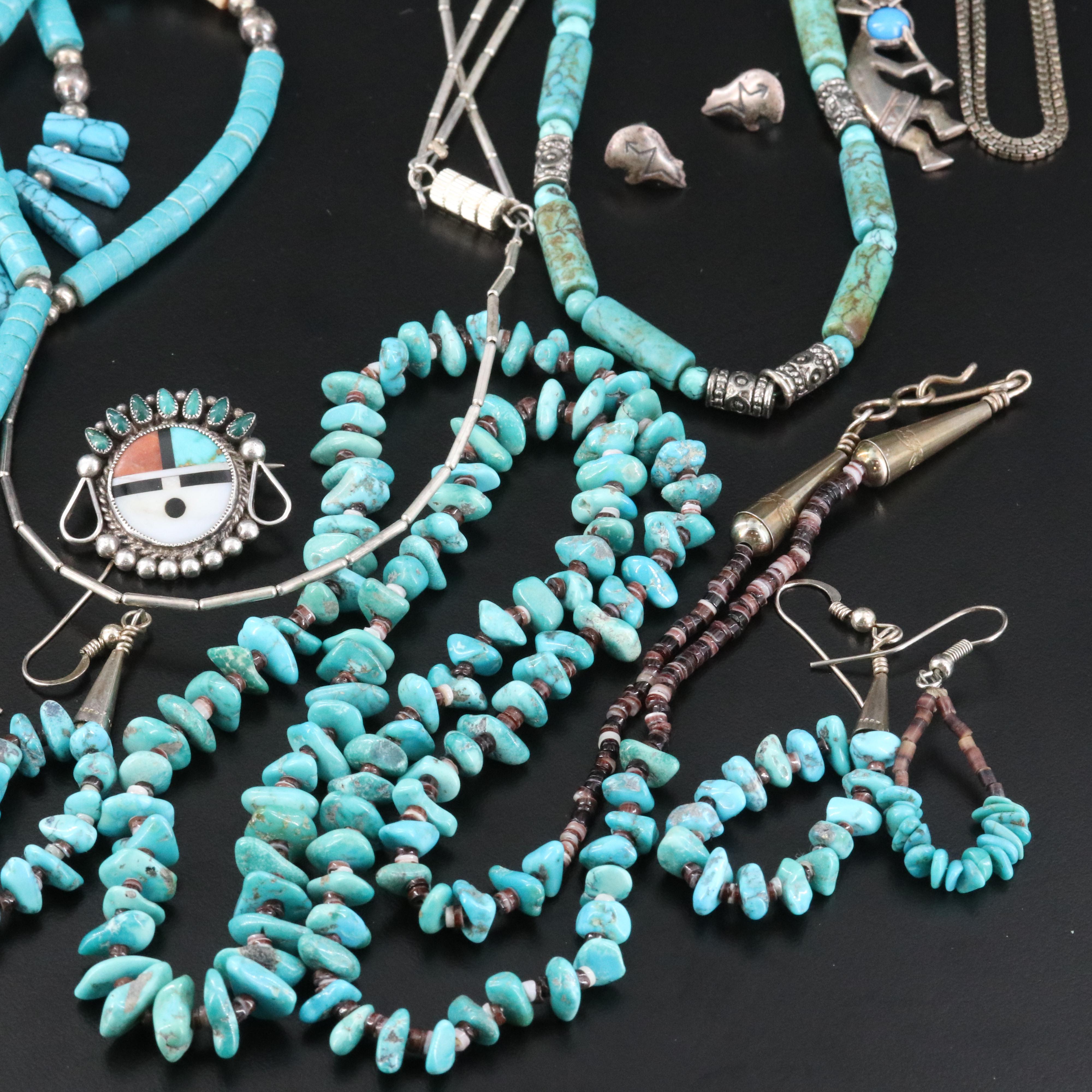 Southwestern Jewelry Collection Featuring Sterling, Turquoise and Kokopelli