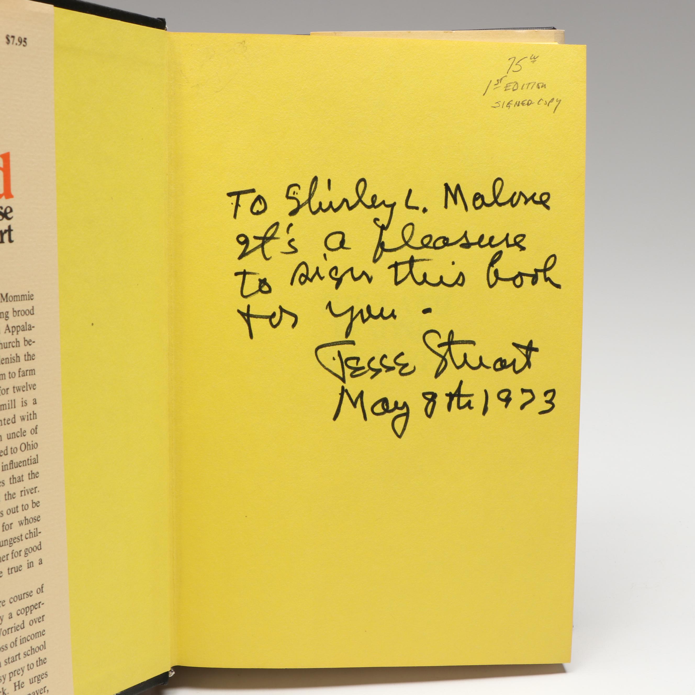 Signed First Edition "The Land Beyond the River" and More by Jesse Stuart