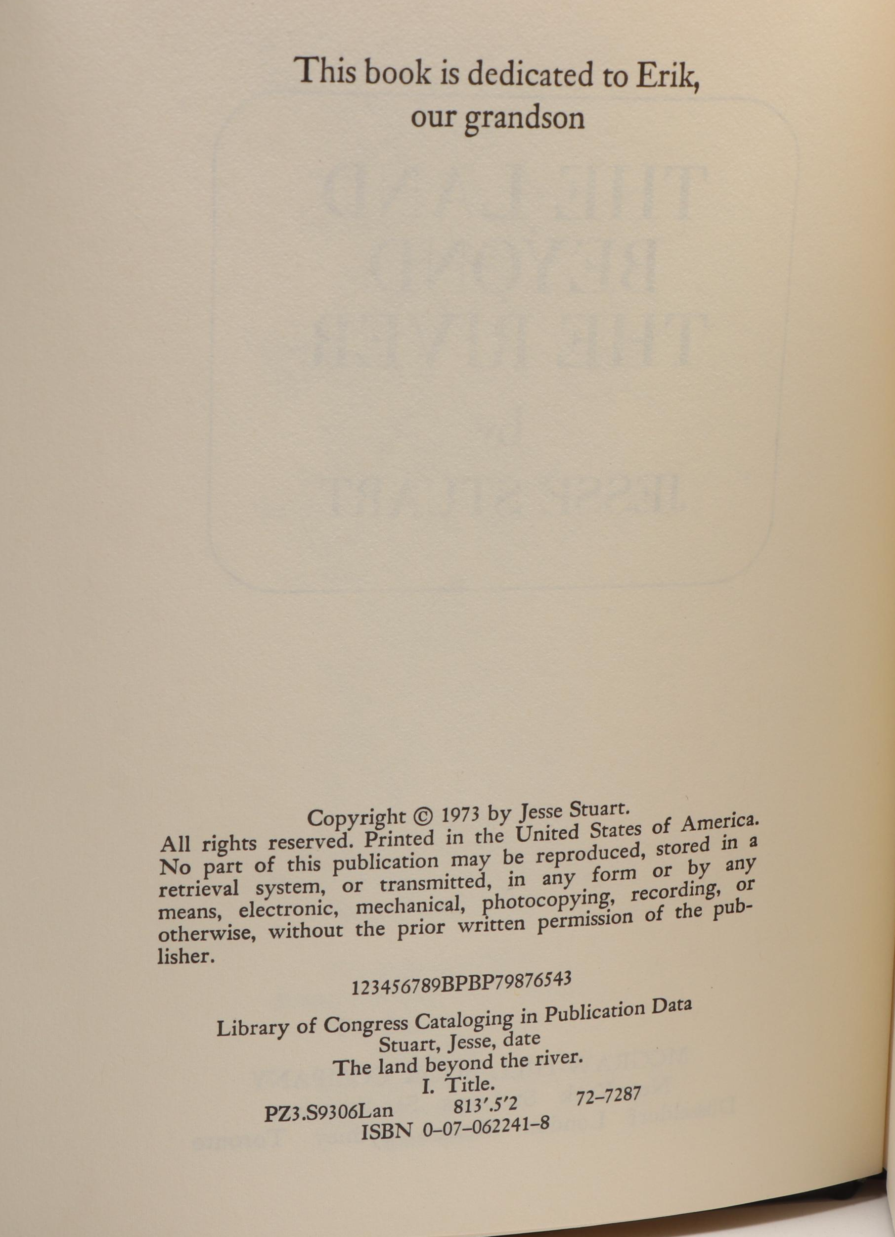 Signed First Edition "The Land Beyond the River" and More by Jesse Stuart