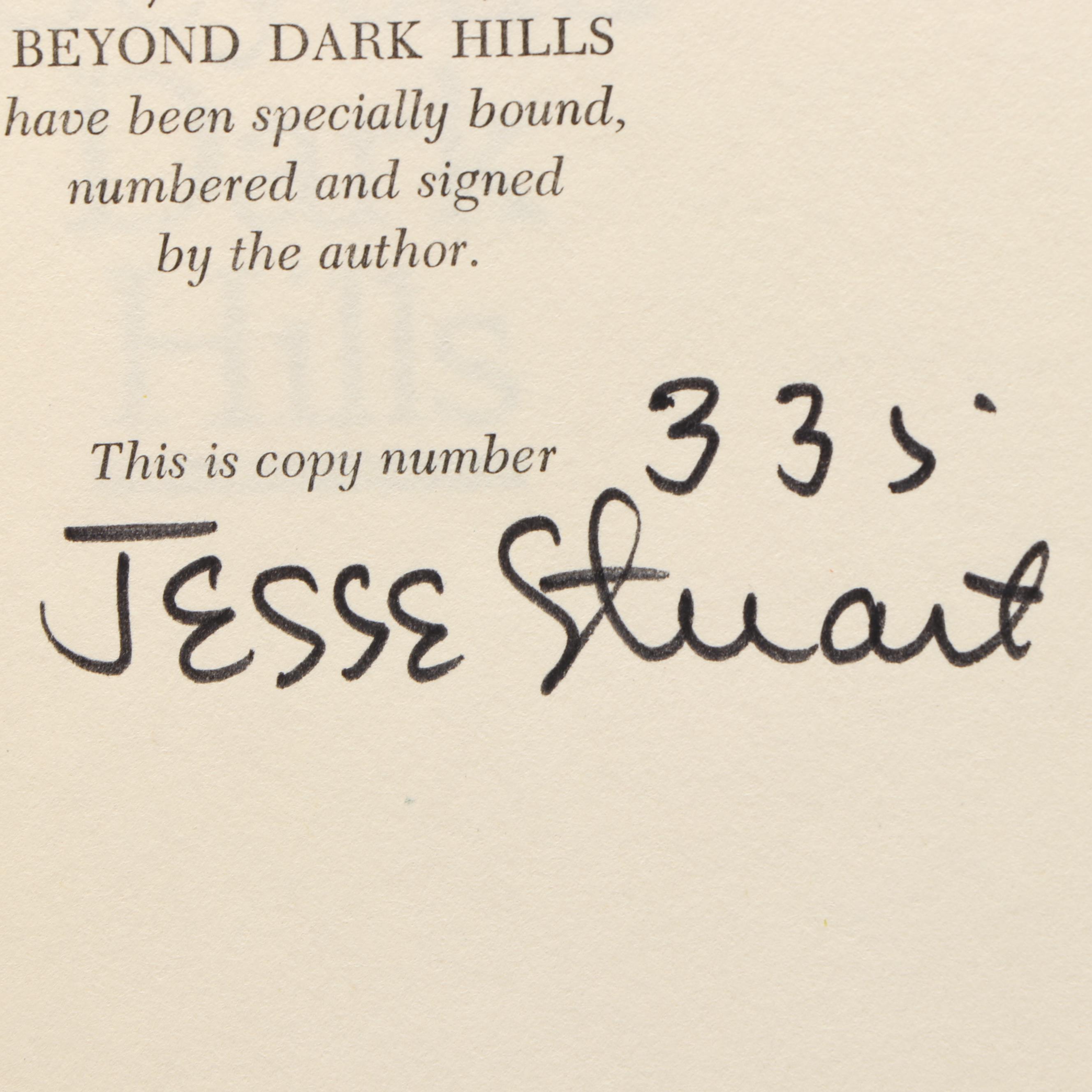 Signed First Edition "The Land Beyond the River" and More by Jesse Stuart