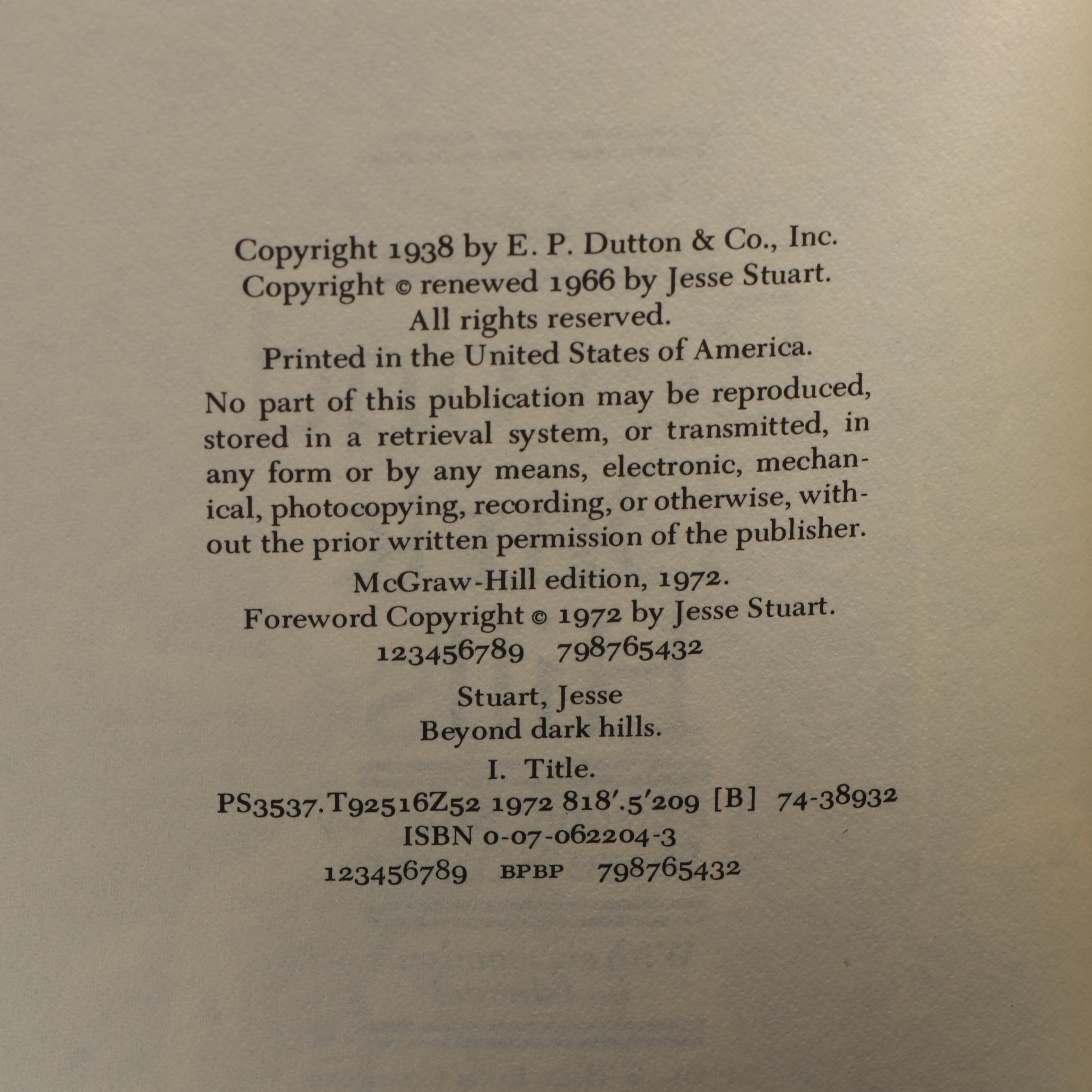 Signed First Edition "The Land Beyond the River" and More by Jesse Stuart