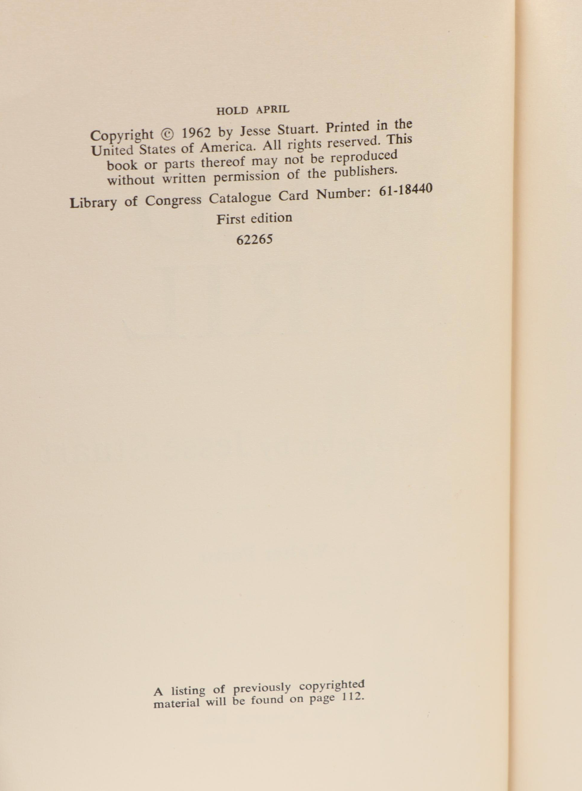 Signed First Edition "The Land Beyond the River" and More by Jesse Stuart