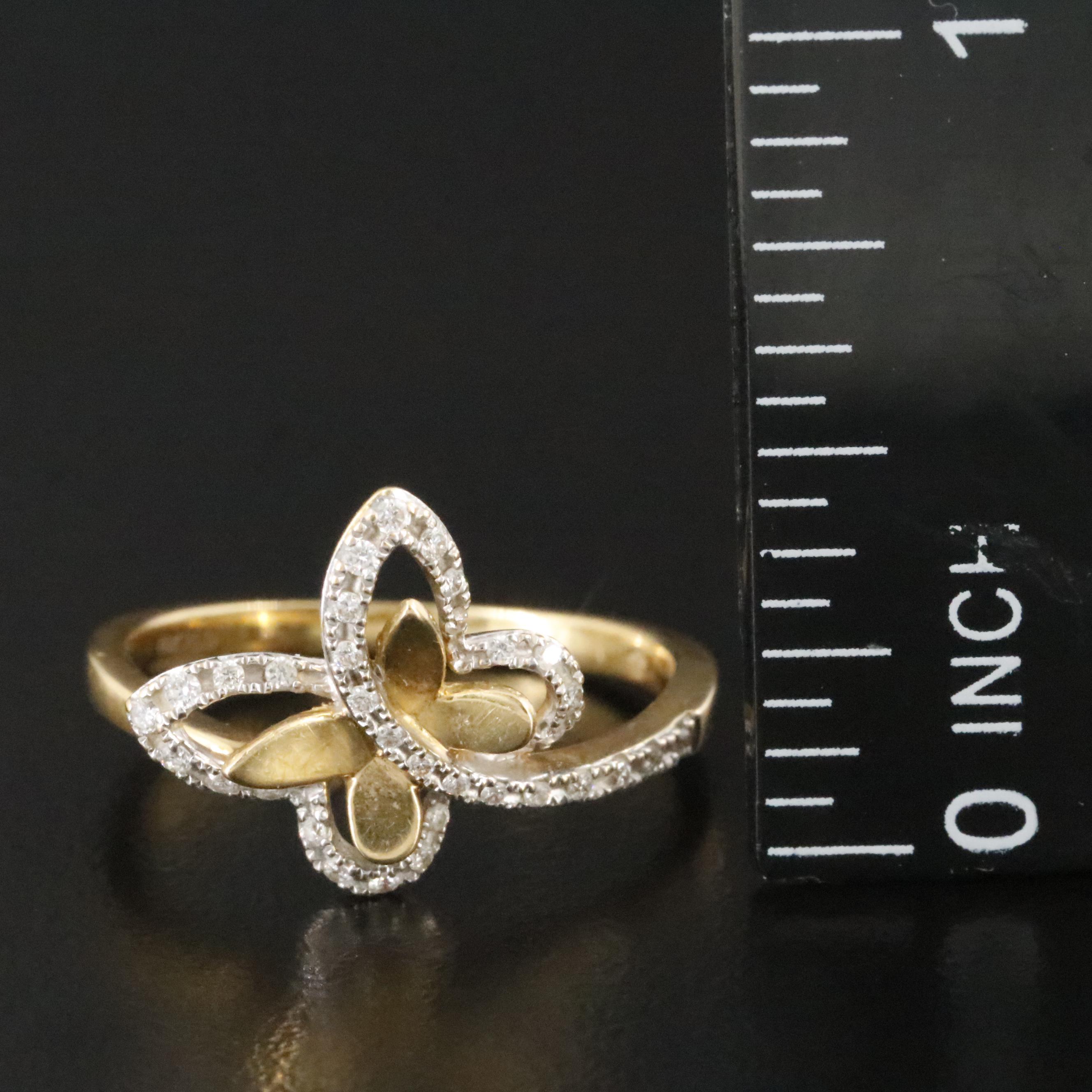 18K 0.13 CTW Diamond Butterfly Ring