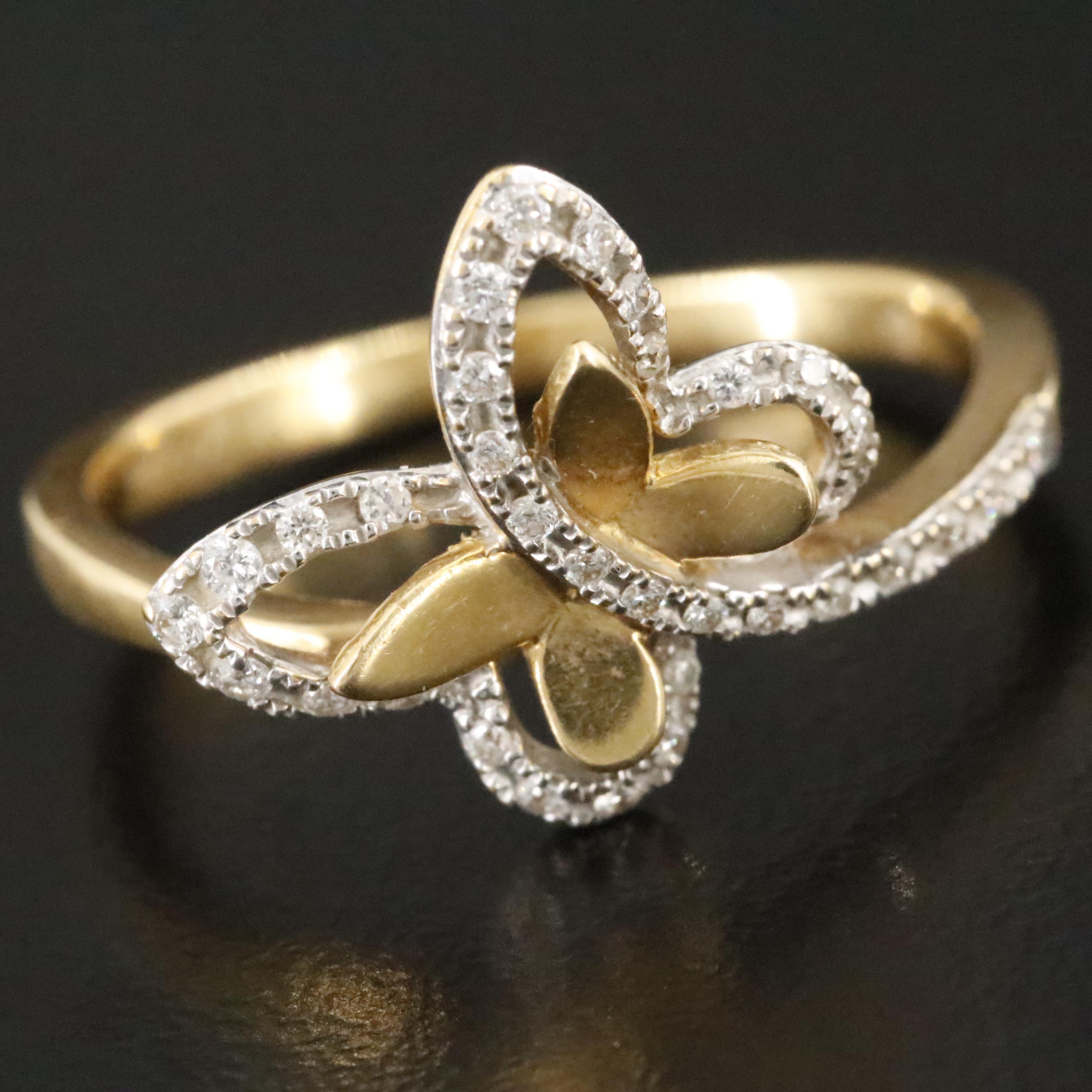 18K 0.13 CTW Diamond Butterfly Ring