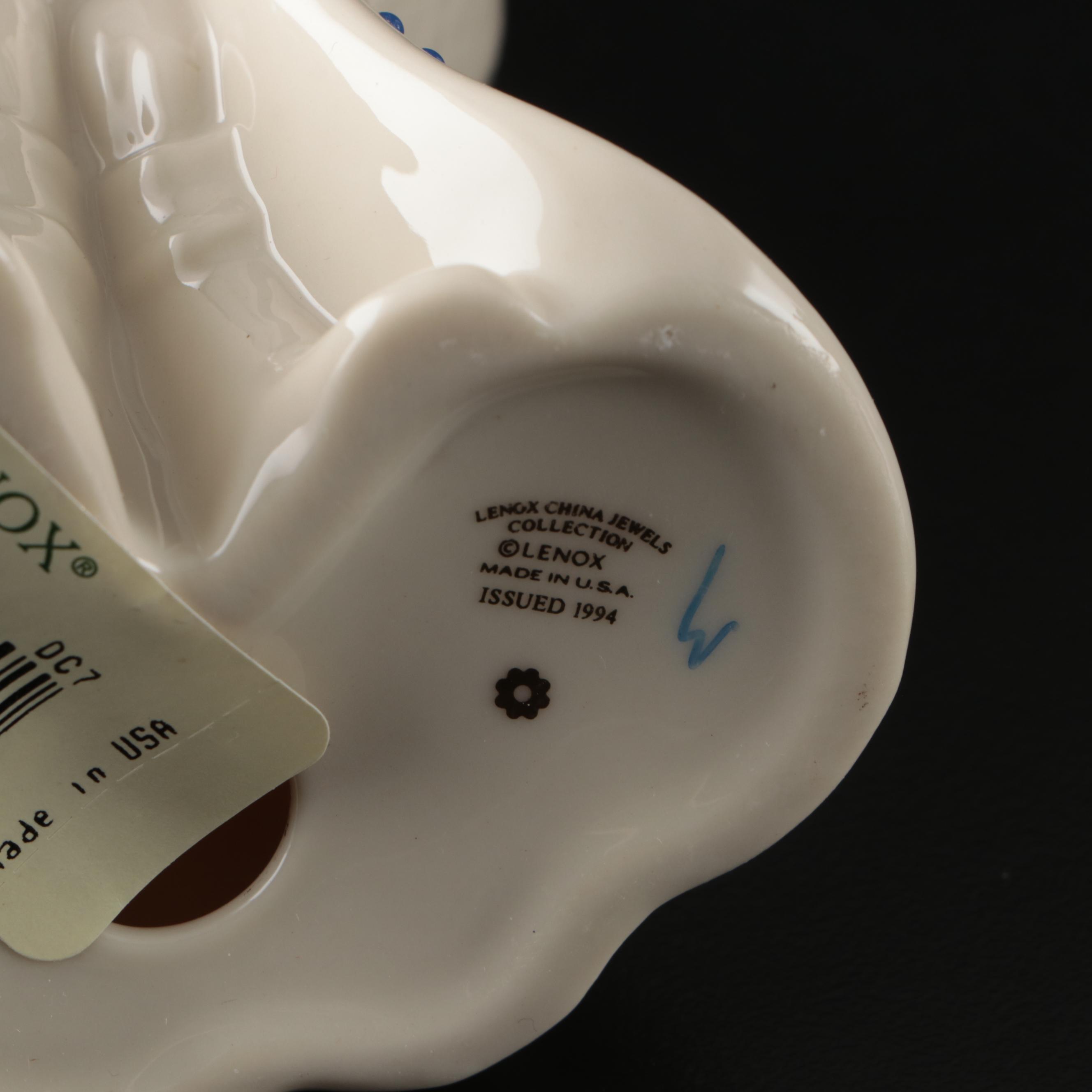 Lenox "China Jewels" Bone China Nativity Scene and Wooden Manger, With Boxes