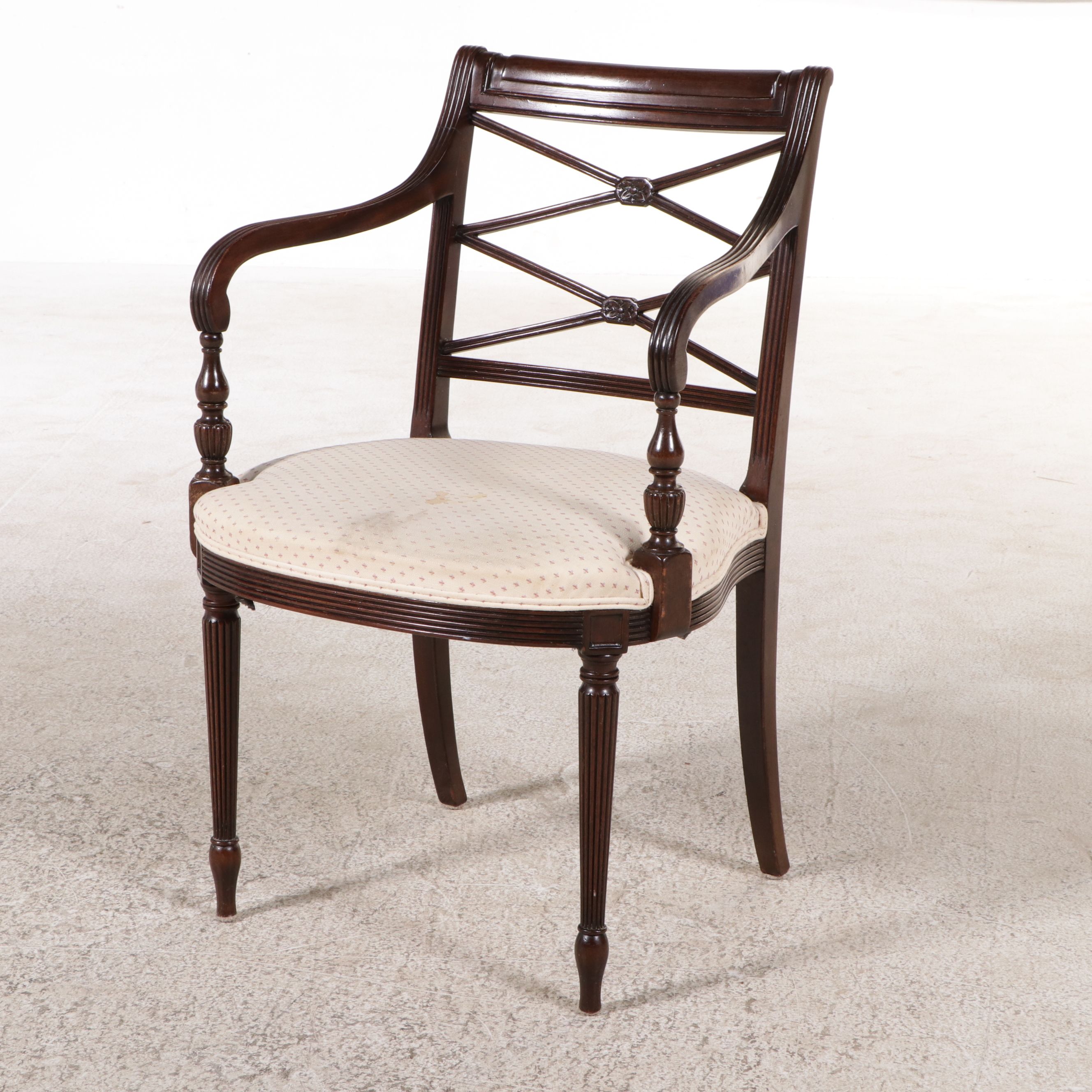 Regency Style Mahogany Finish Armchair, Early to Mid-20th Century