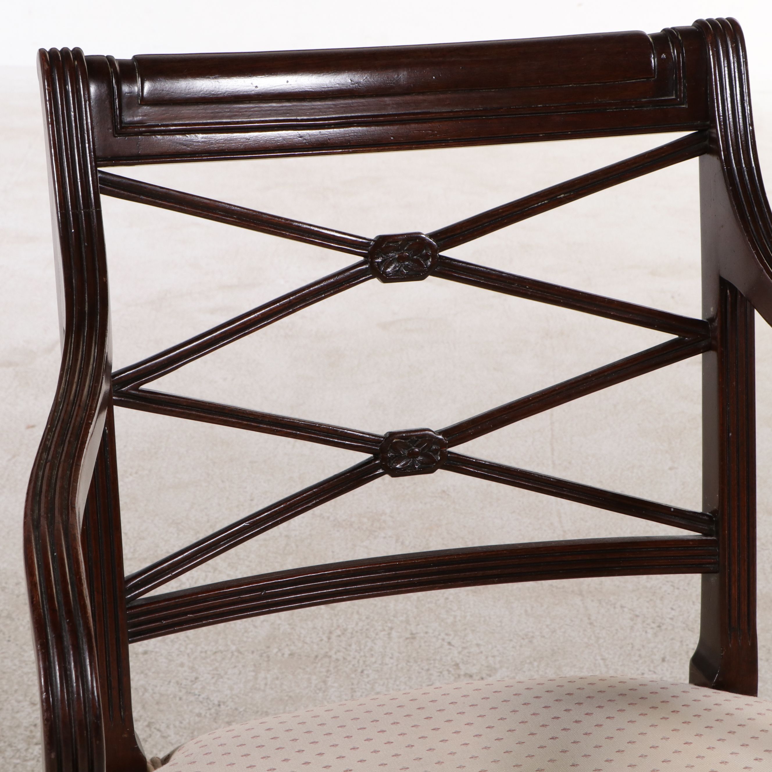 Regency Style Mahogany Finish Armchair, Early to Mid-20th Century