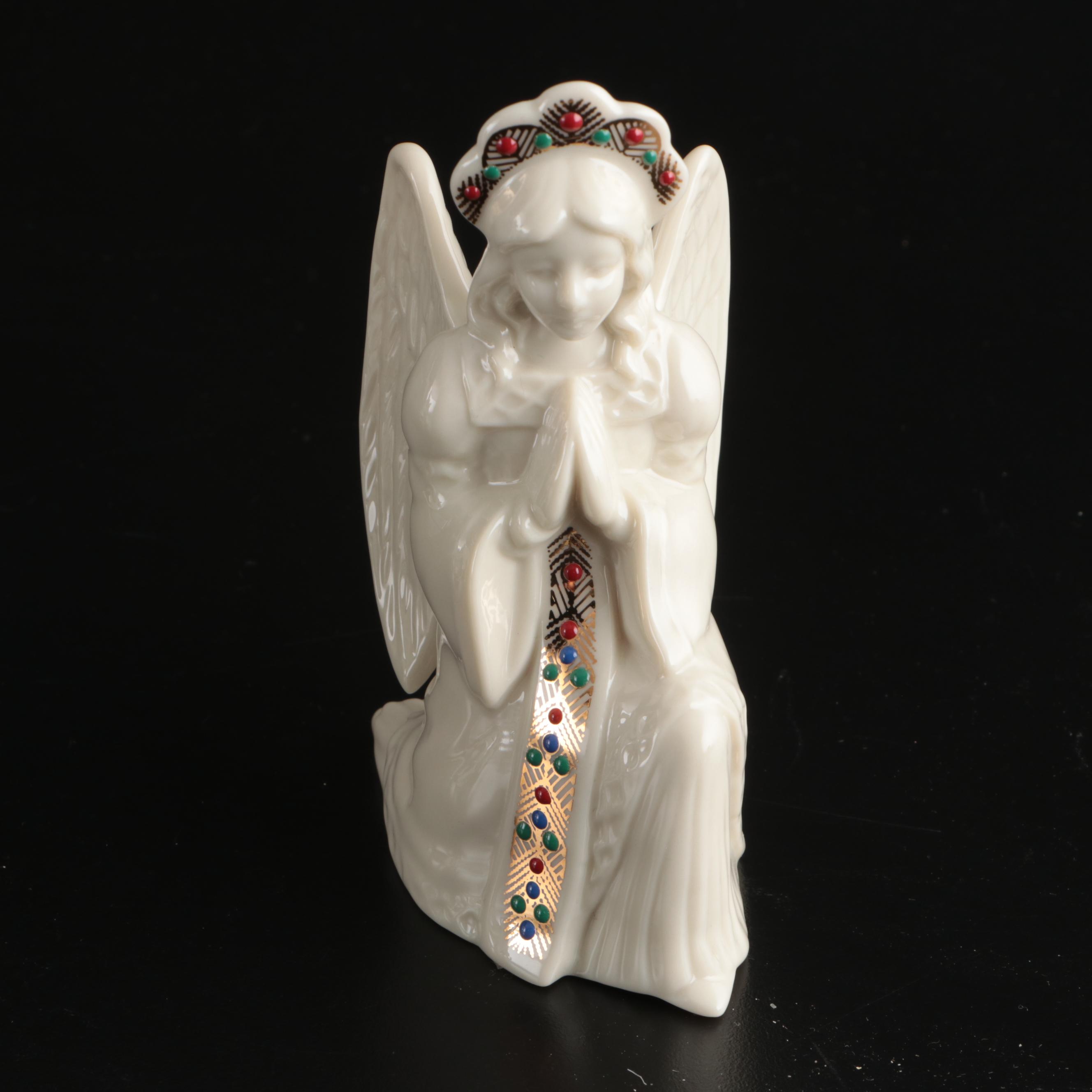 Lenox "China Jewels" Bone China Nativity Scene and Wooden Manger, With Boxes