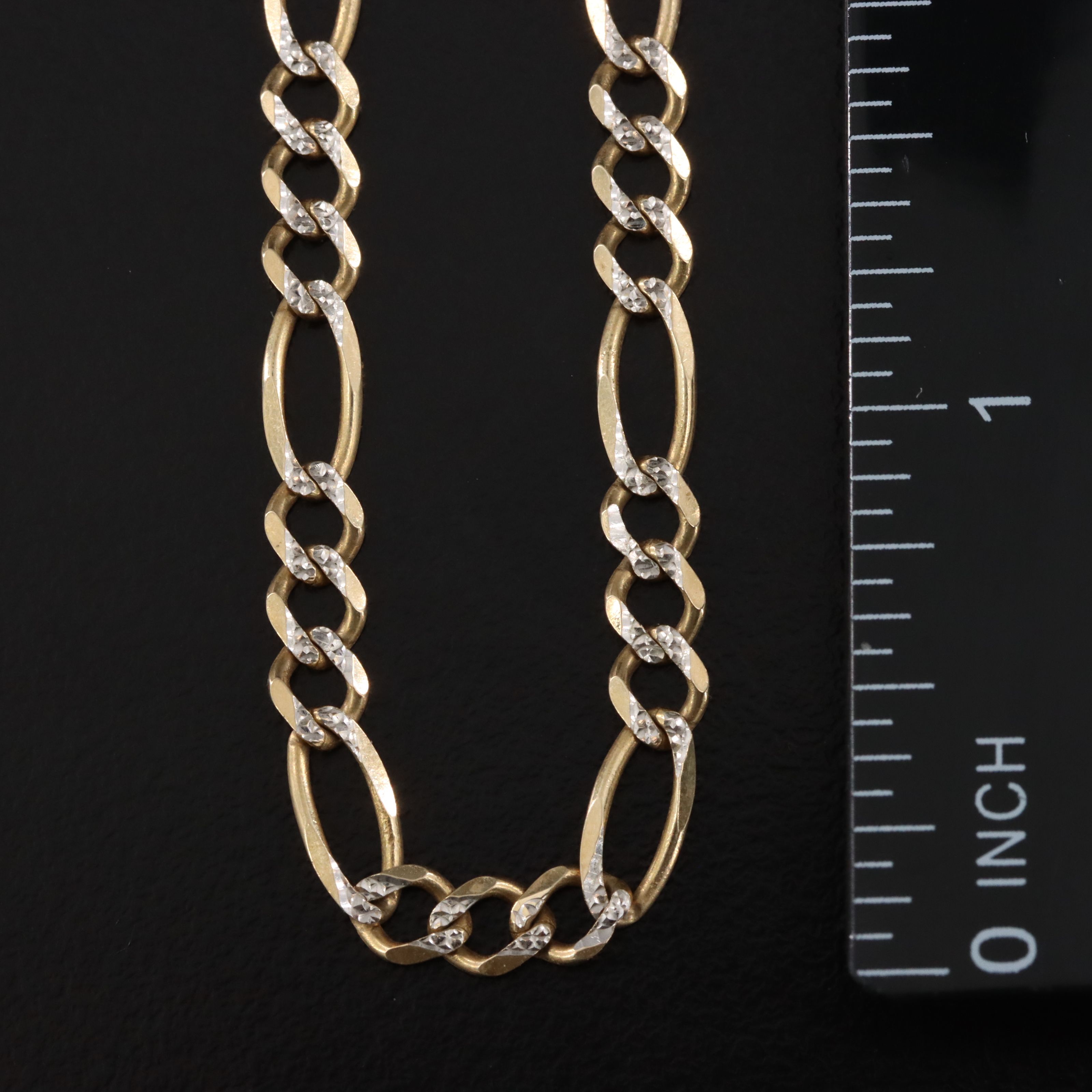 10K Two-Tone Figaro Chain Necklace