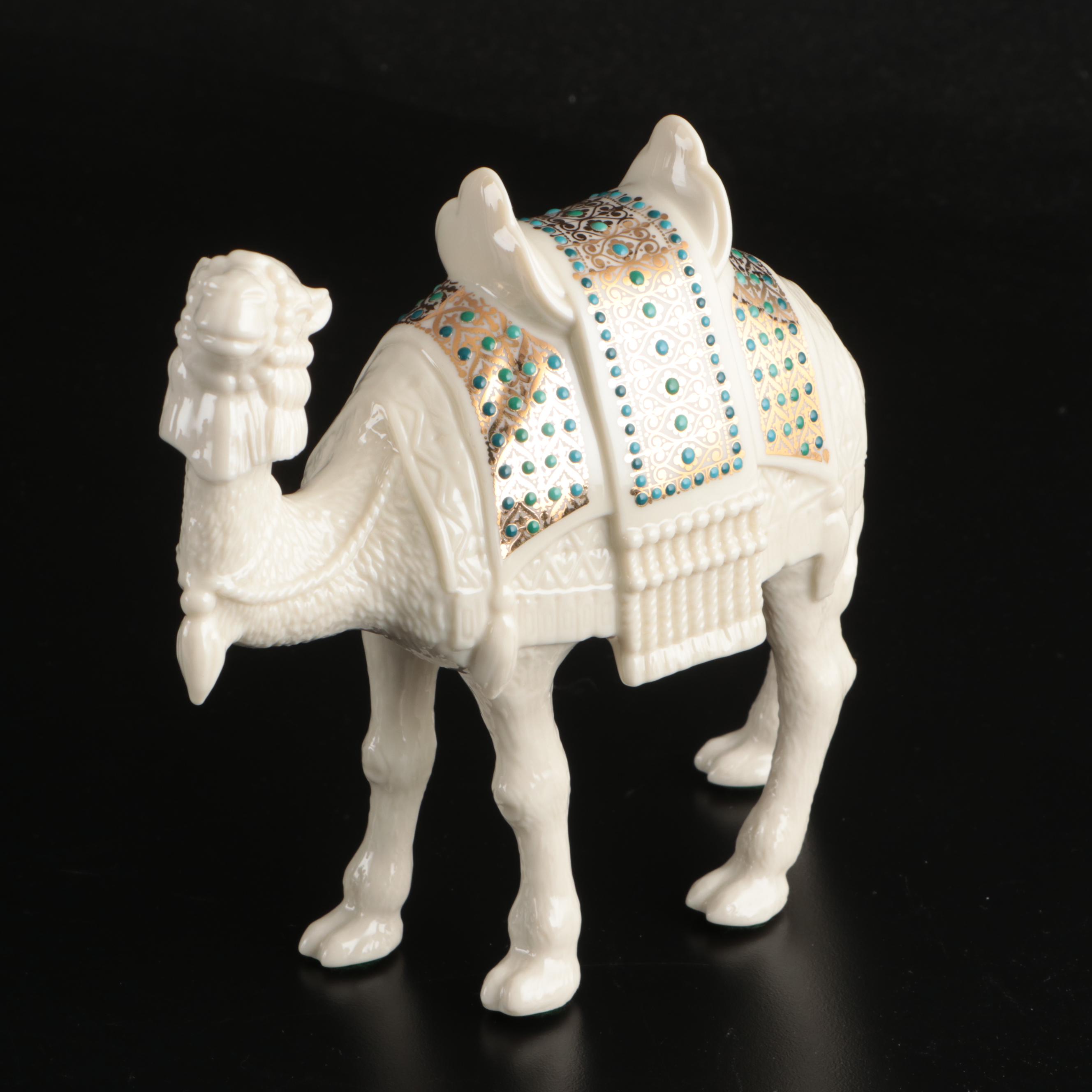 Lenox "China Jewels" Bone China Nativity Scene and Wooden Manger, With Boxes